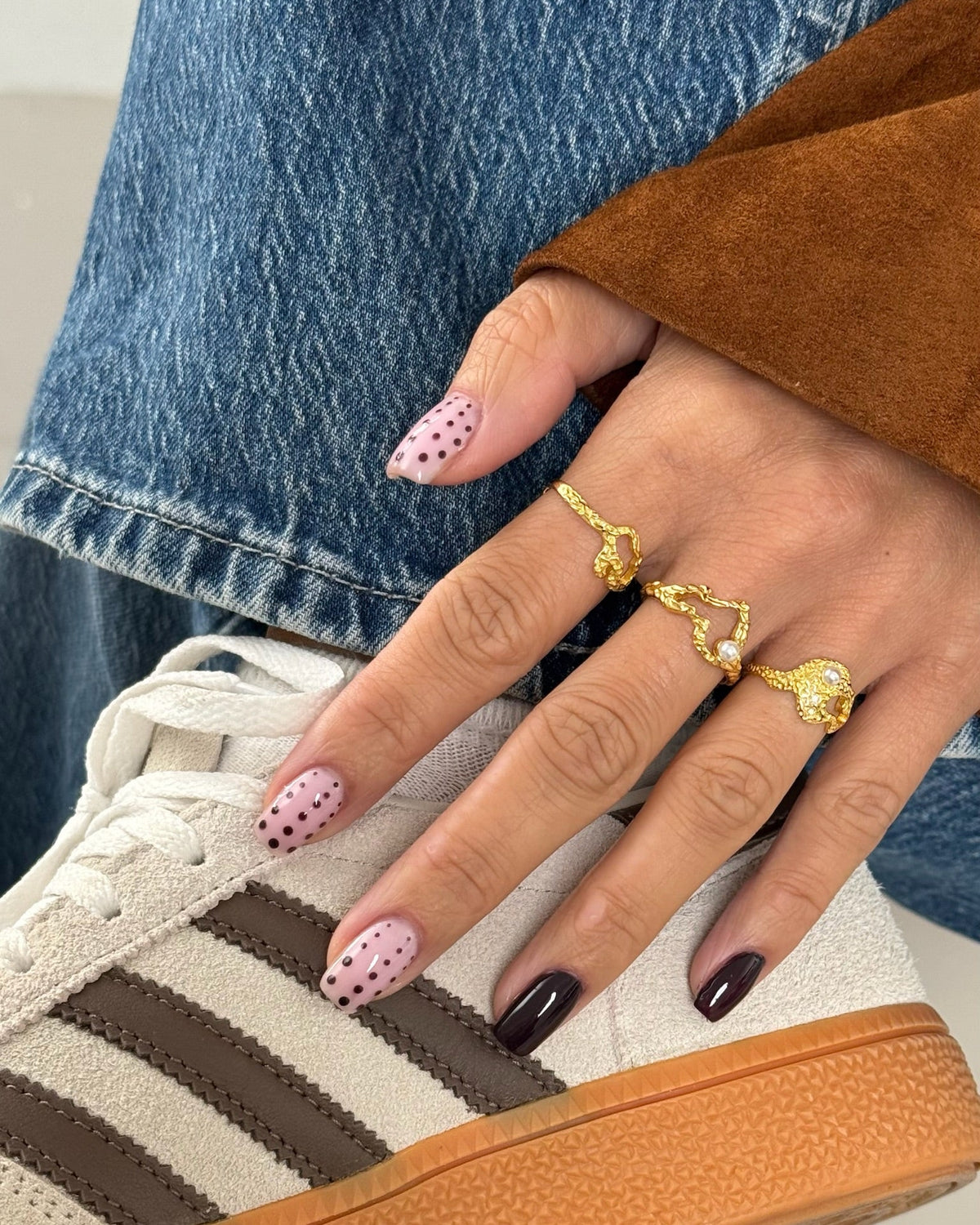 Chunky Adira ring i forgyldt med perler og sten