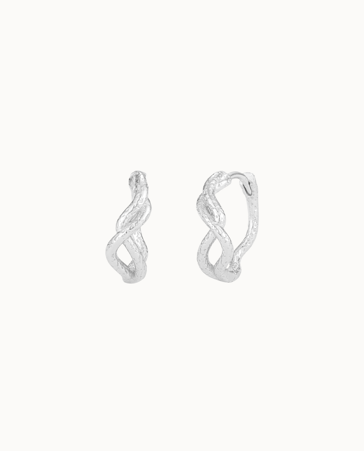 Ahi earrings in 925 sterling silver with twisted, organic design
