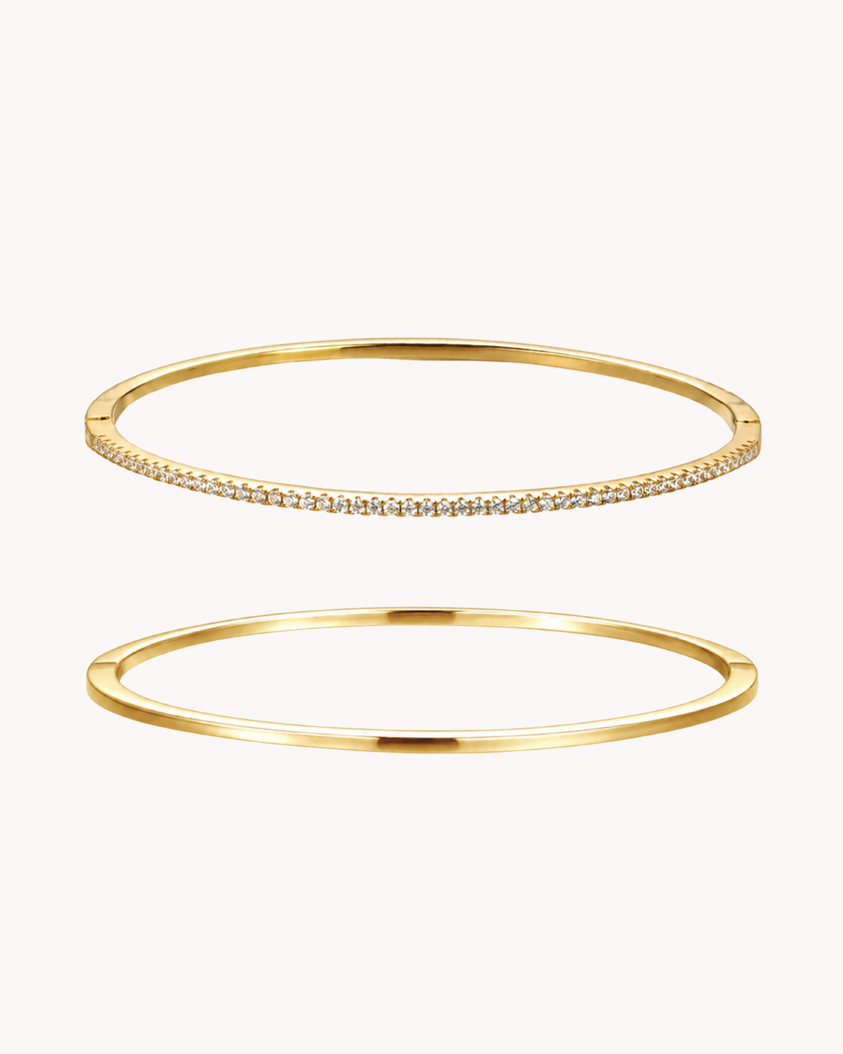 Alasia & Alhena Gift Set med to faste armbånd i forgyldt rustfrit stål