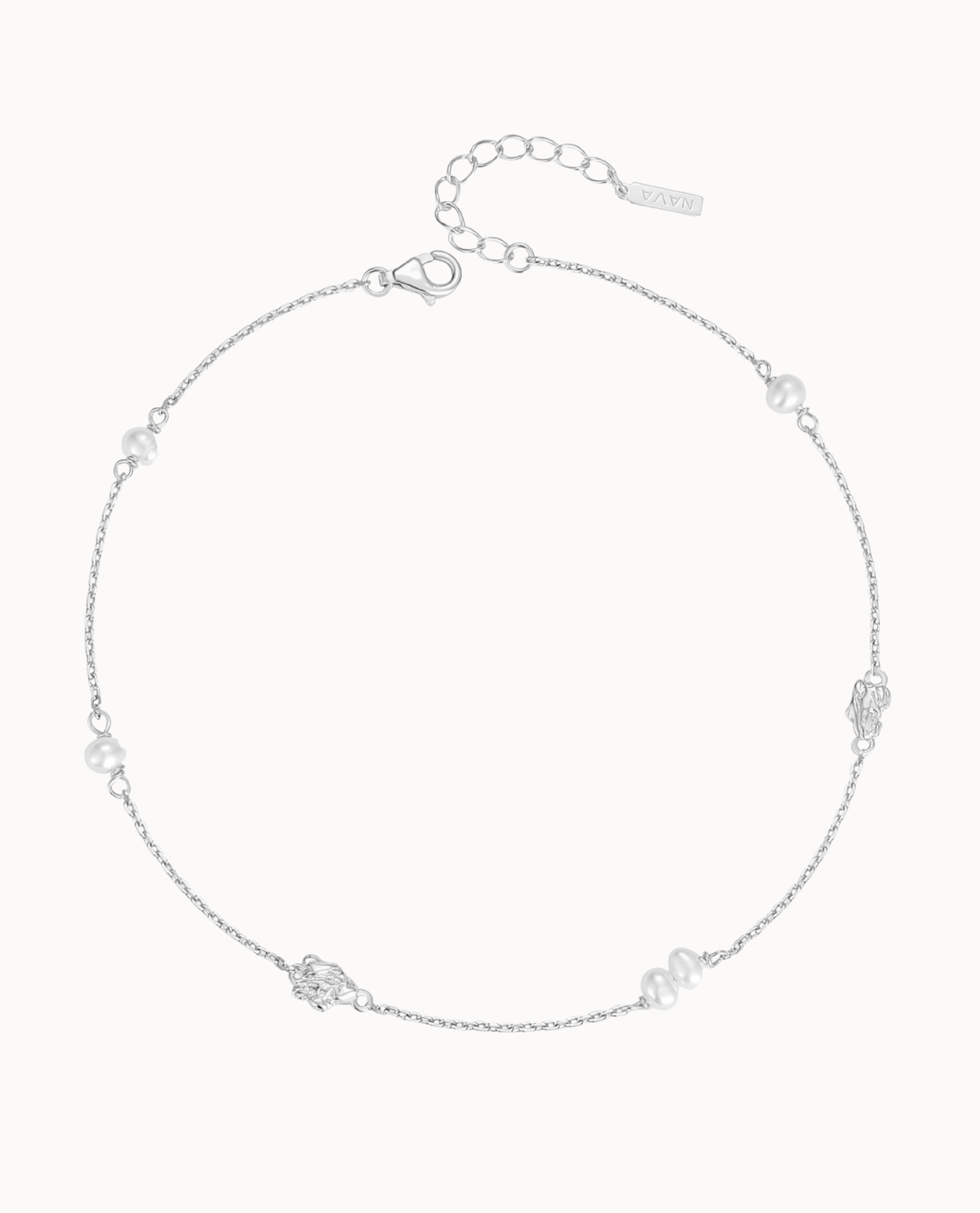 Asita enkelbandje in 925 sterling zilver met vijf zoetwaterparels