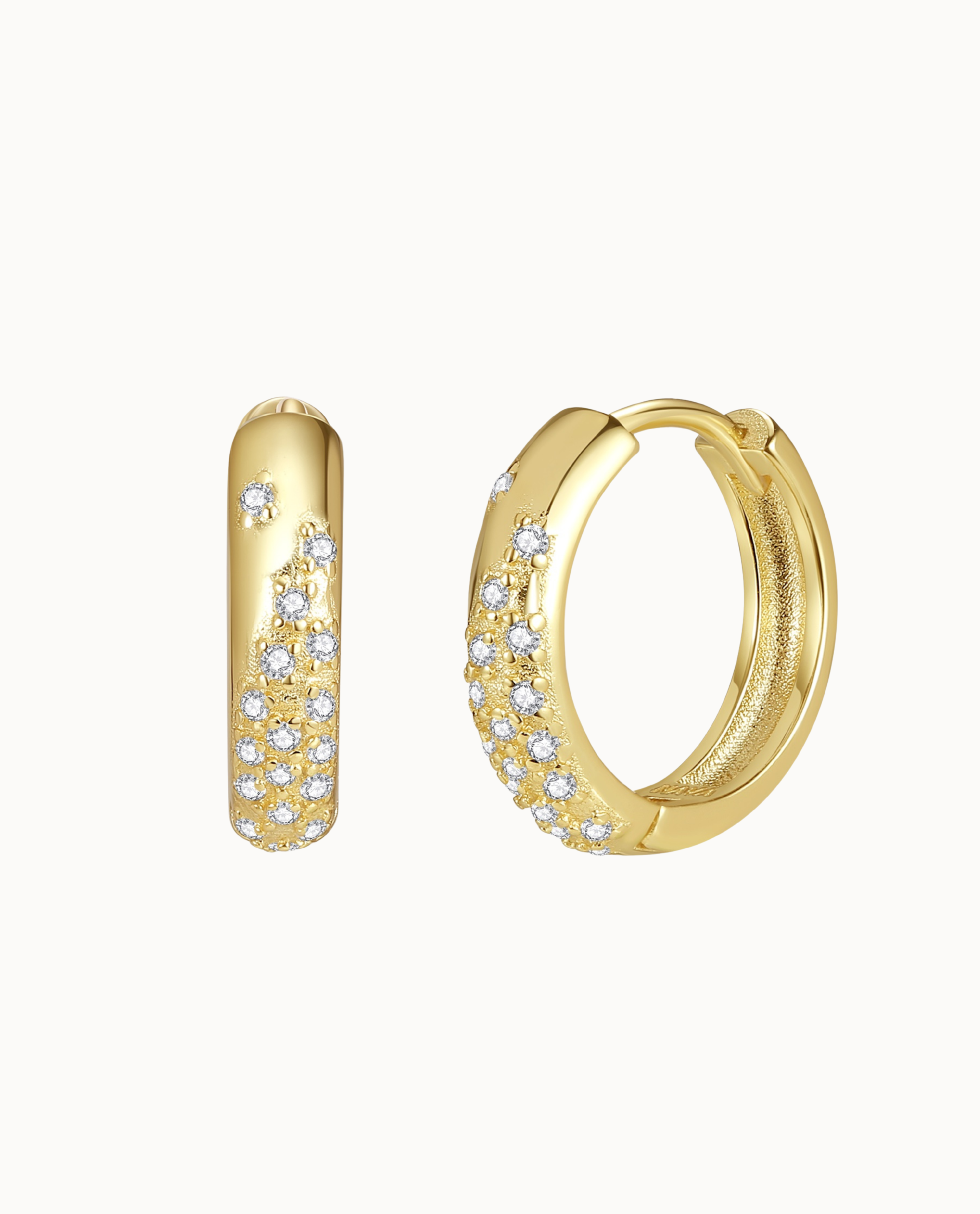 Chunky Astra hoops i 18K forgyldt sterlingsølv fyldt med klare zirkoner