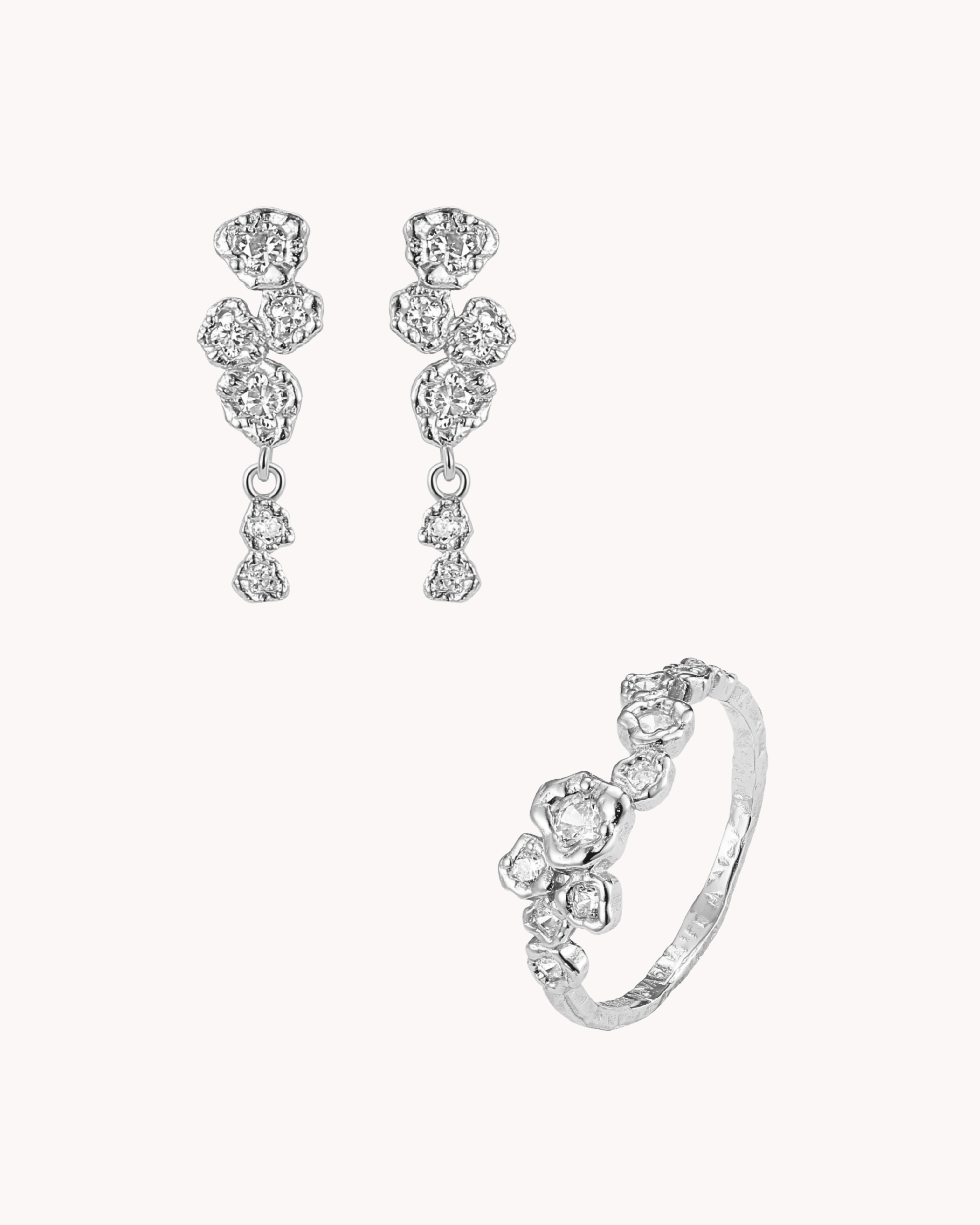 Avira & Ondina Gift Set med øreringe og ring i 925 sterlingsølv