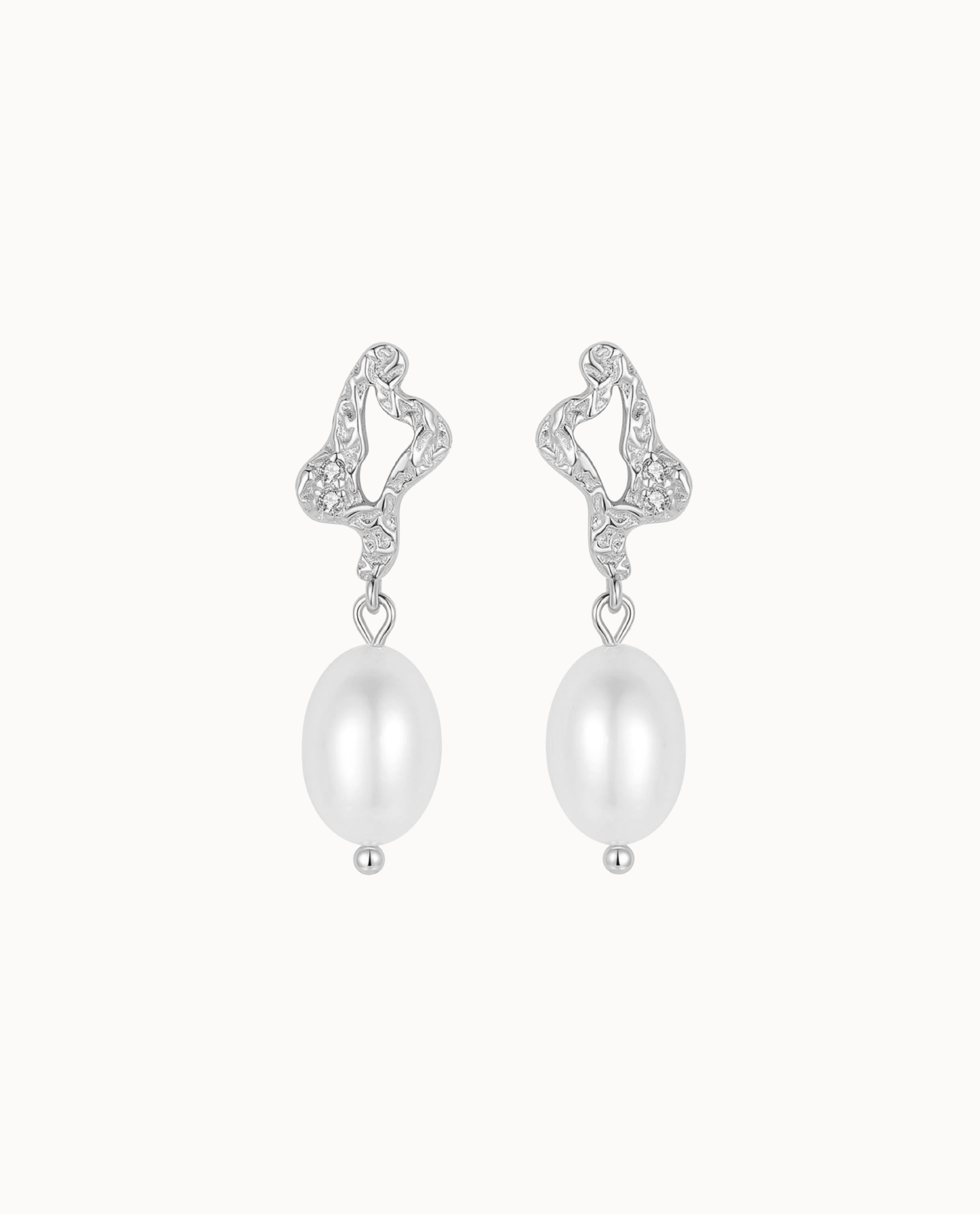 Bahiri Earrings i 925 sterlingsølv med ferskvandsperle