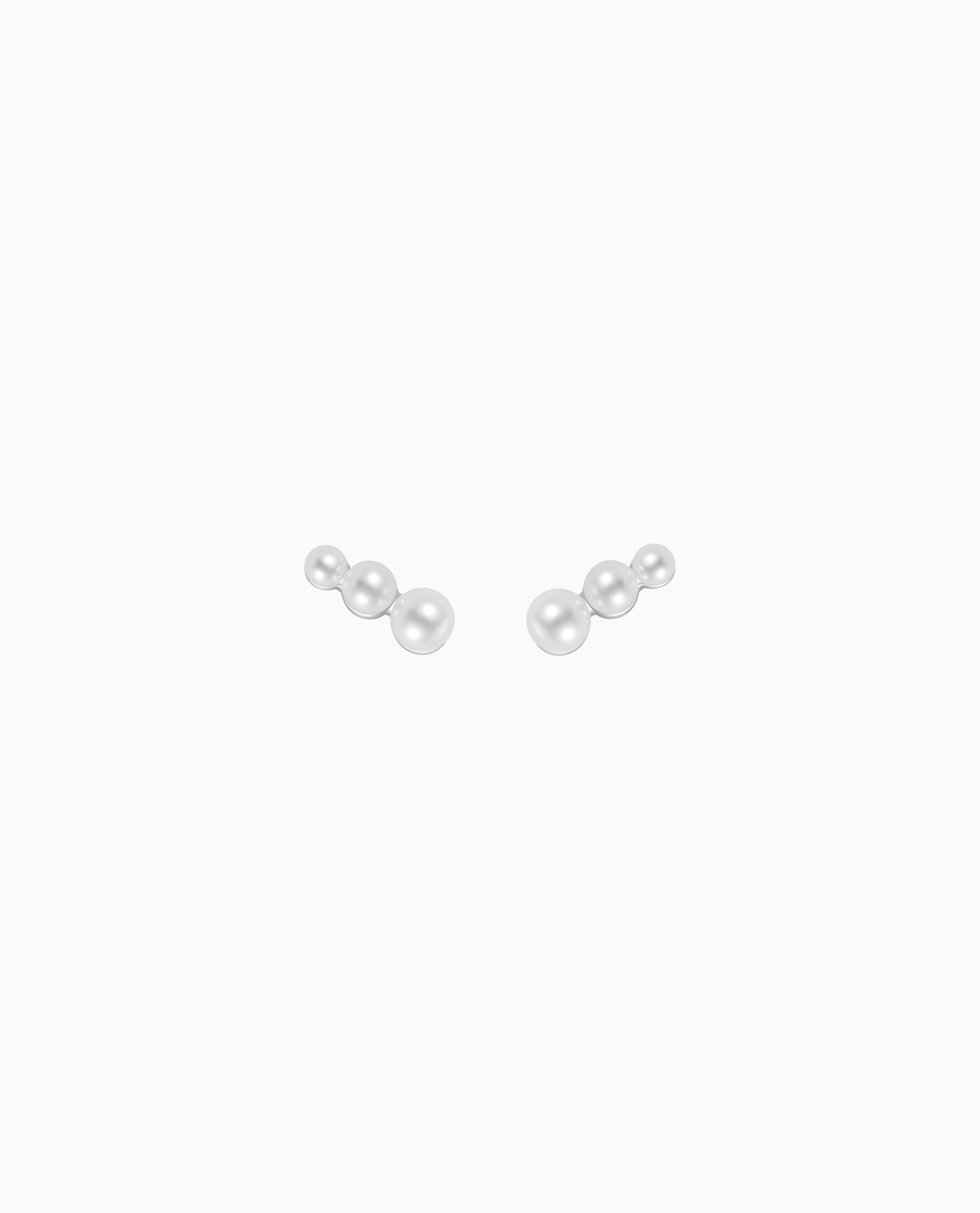 Balti oorknopjes in 925 sterling zilver met drie kleine parels