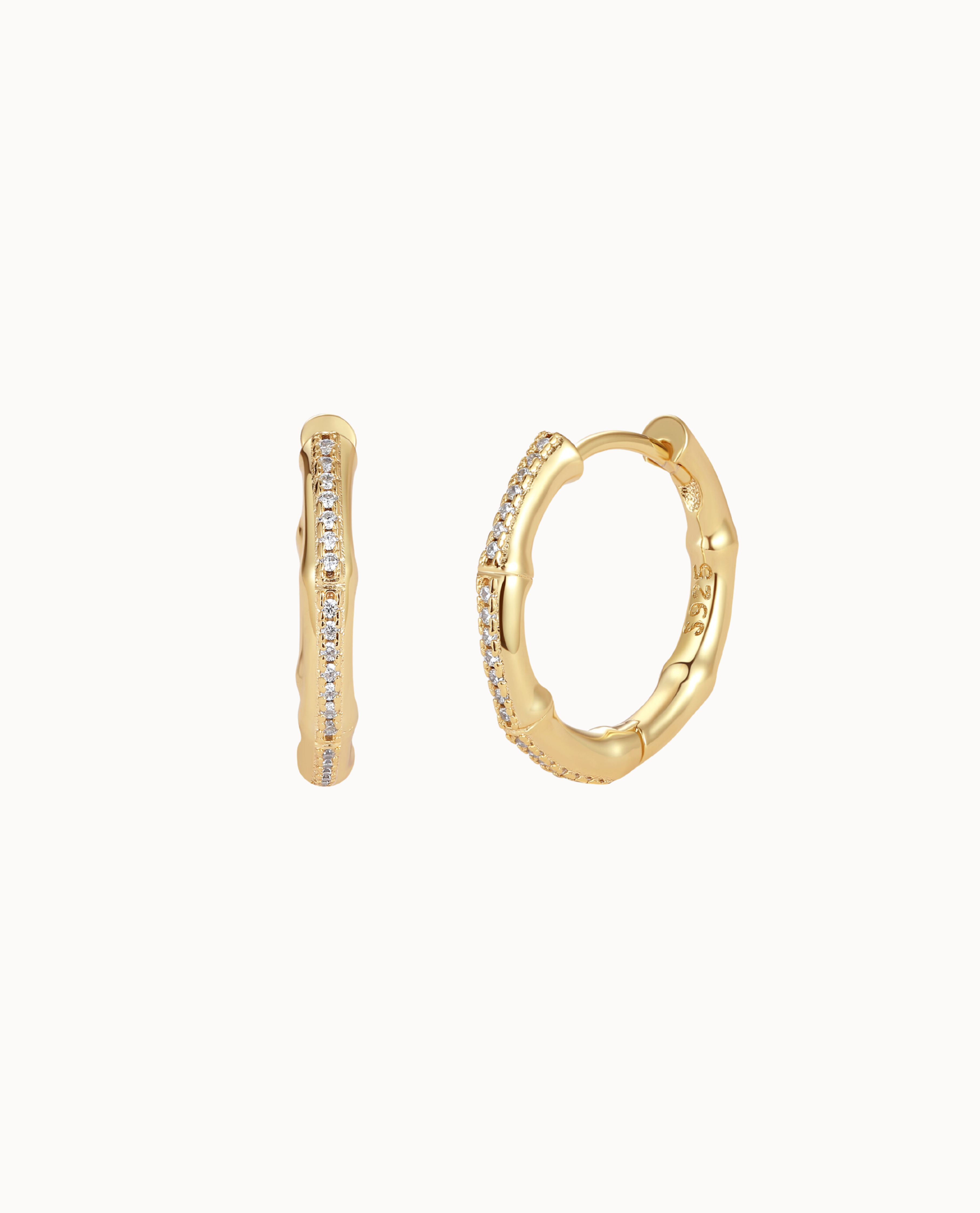 Bao Earrings i 18K forgyldt sterlingsølv – creoler med kubiske zirkoner