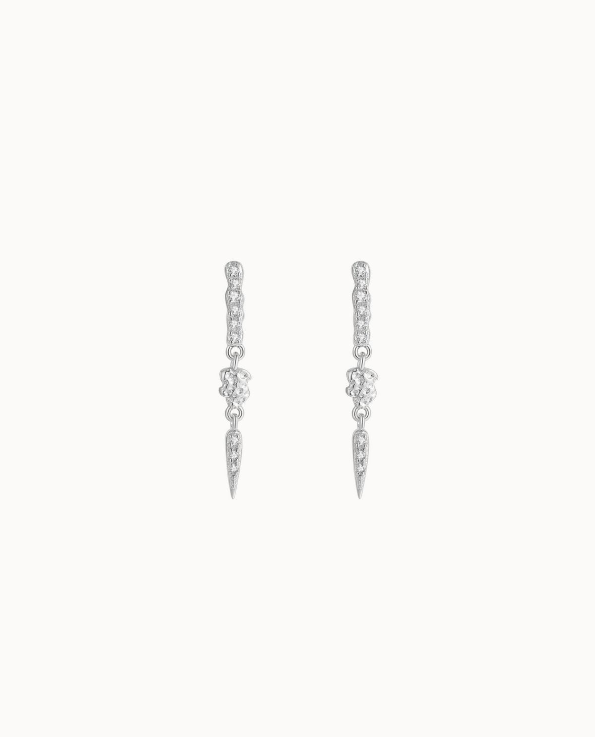 Cleopatra oorbellen in 925 sterling zilver met lange druppels en glinsterende zirkonen