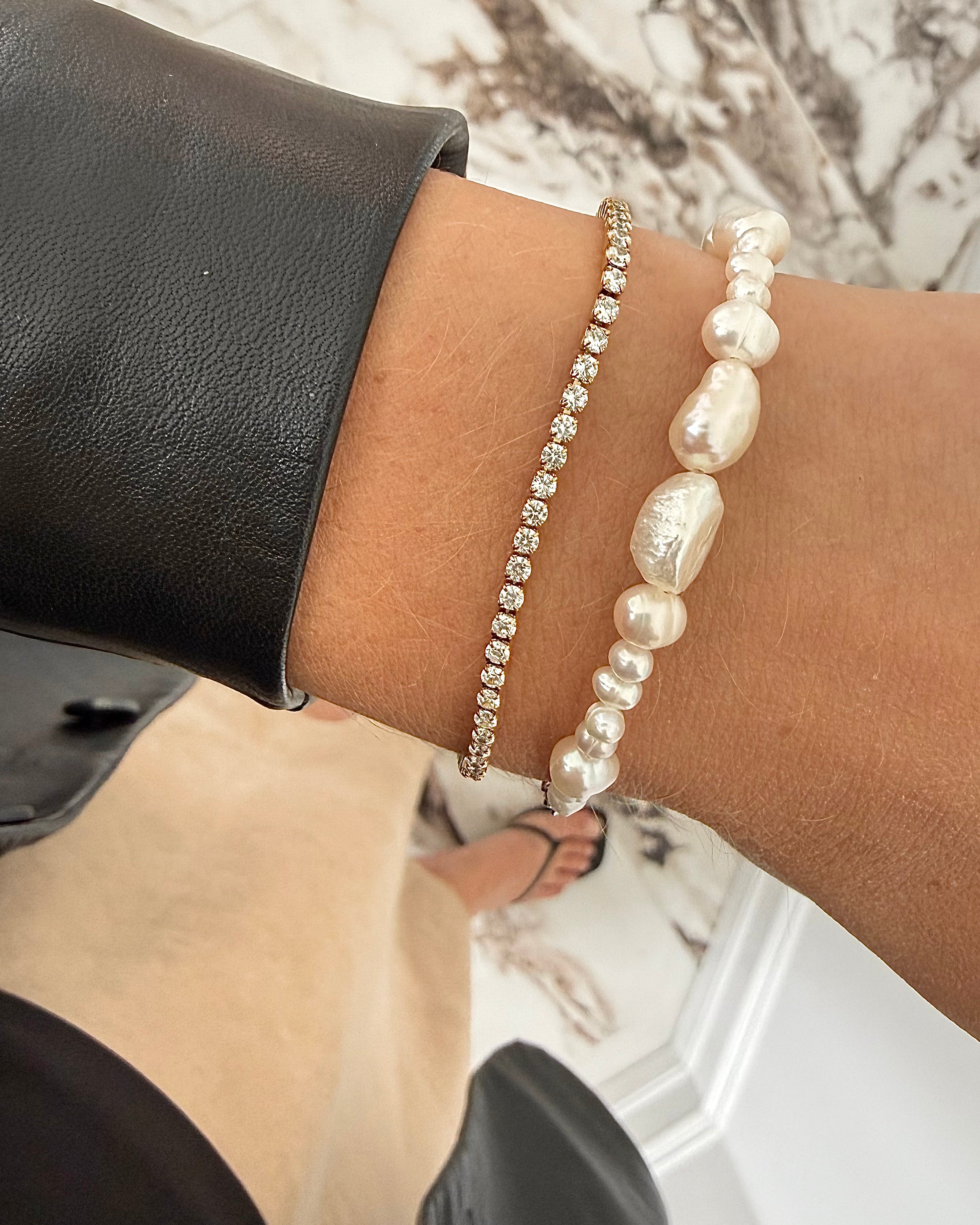 Verguld Cordelia armband met parels uit de Siren collectie