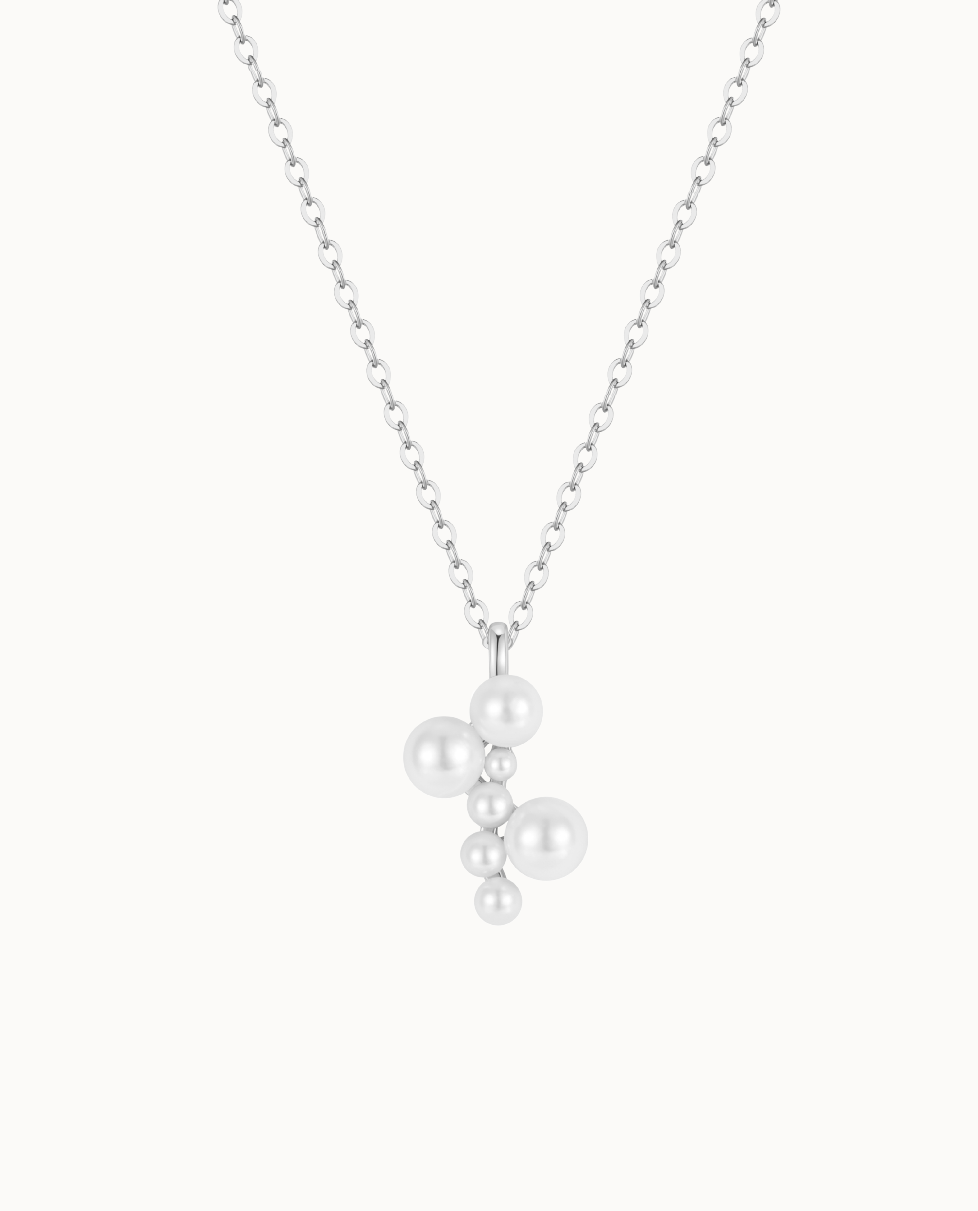Coro Necklace i 925 sterlingsølv med elegant vedhæng af perlemorsperler