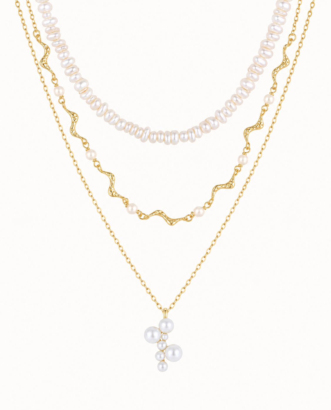 Coro, Lorelai & Galia Gift Set med tre halskæder i forgyldt sterlingsølv til layering
