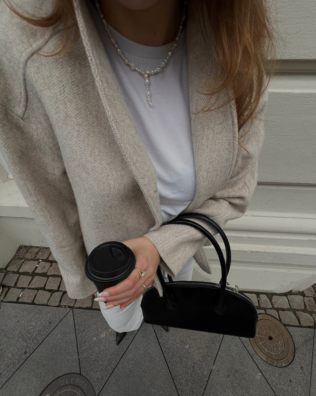 Etta verguld ketting met parels in verschillende vormen