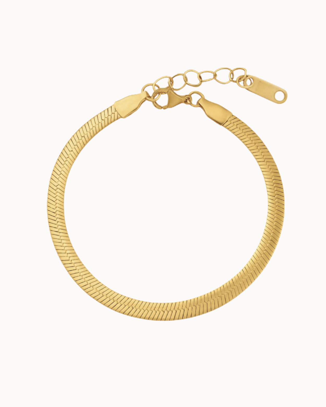 Flat Snake Bracelet – flat snake chain in 18K gold-plated, waterproof stainless steel