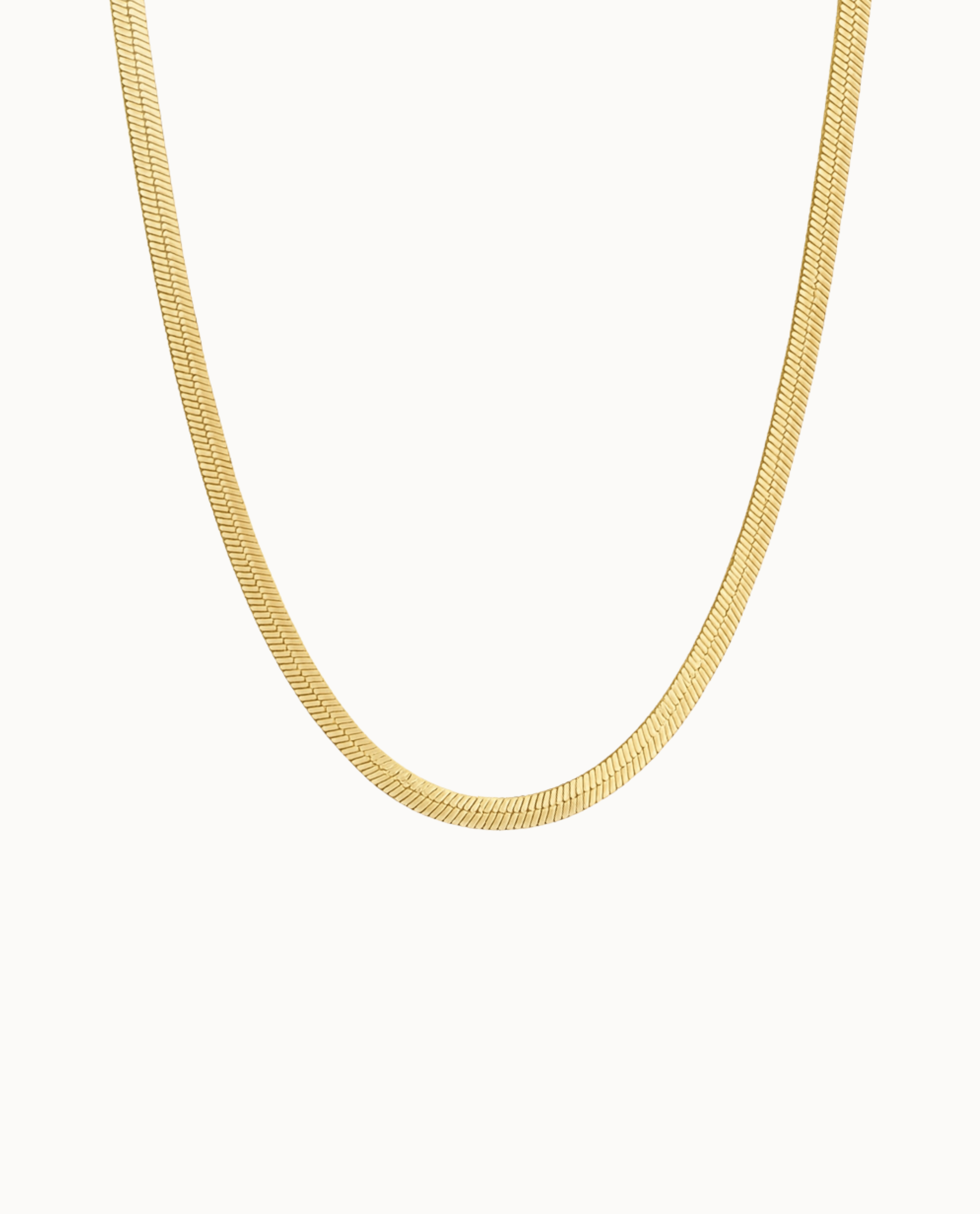 Flat Snake Chain – platte slangenketting in 14K verguld, waterbestendig roestvrij staal