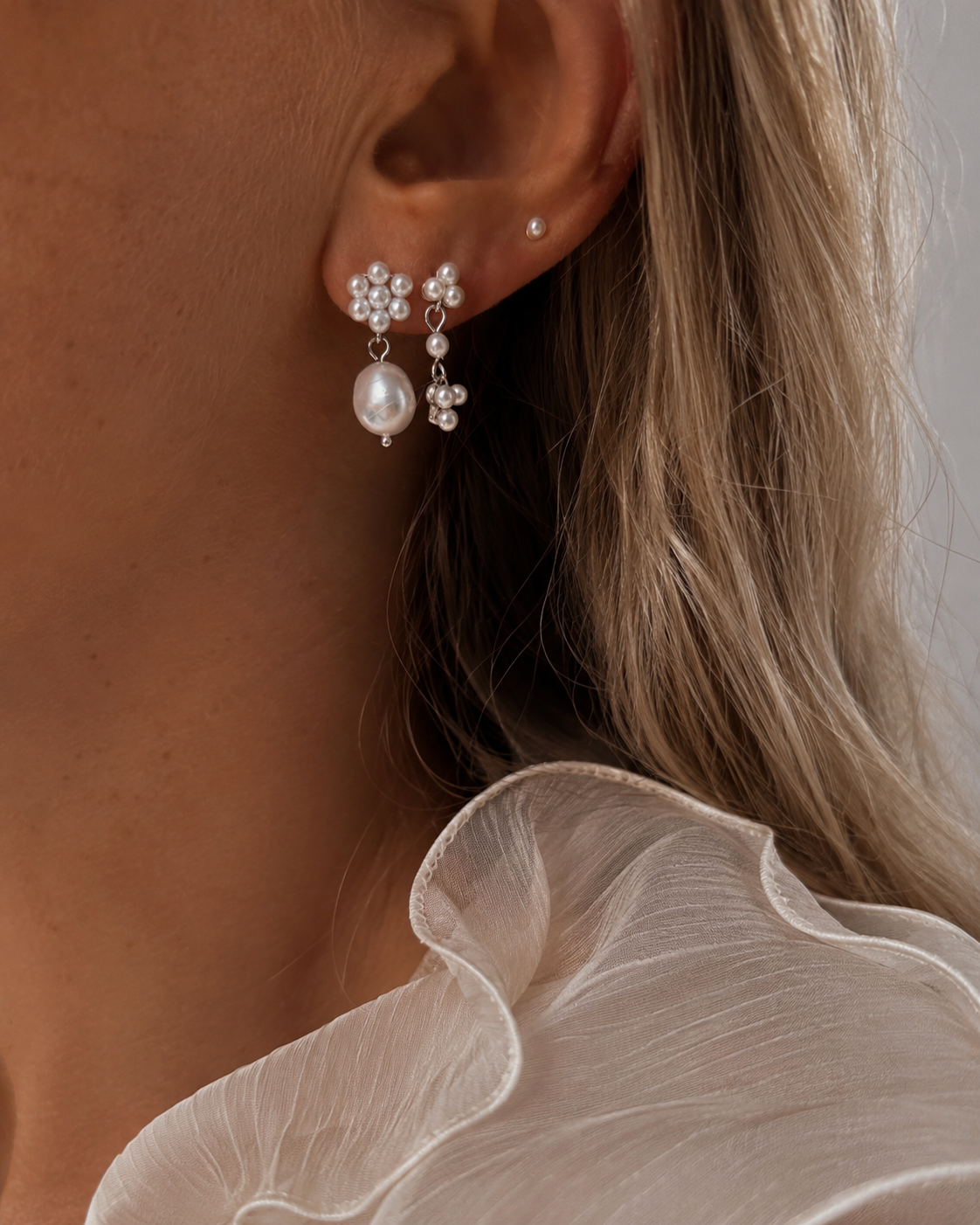 Fleur oorbellen in 925 sterling zilver uit de Tidal Blossom-collectie