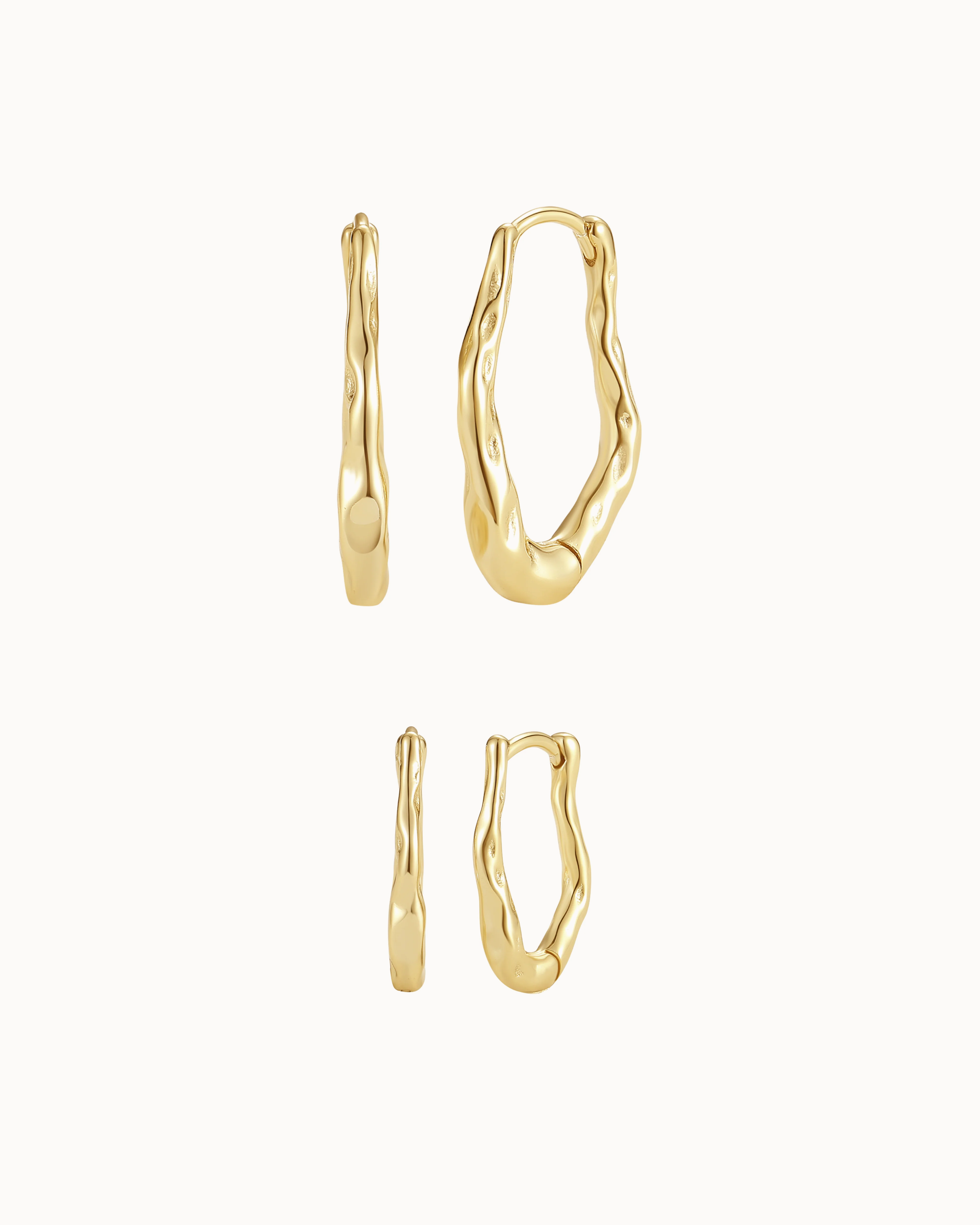Nerea Earrings Stack Set i forgyldt sølv – to par øreringe i forskellige størrelser