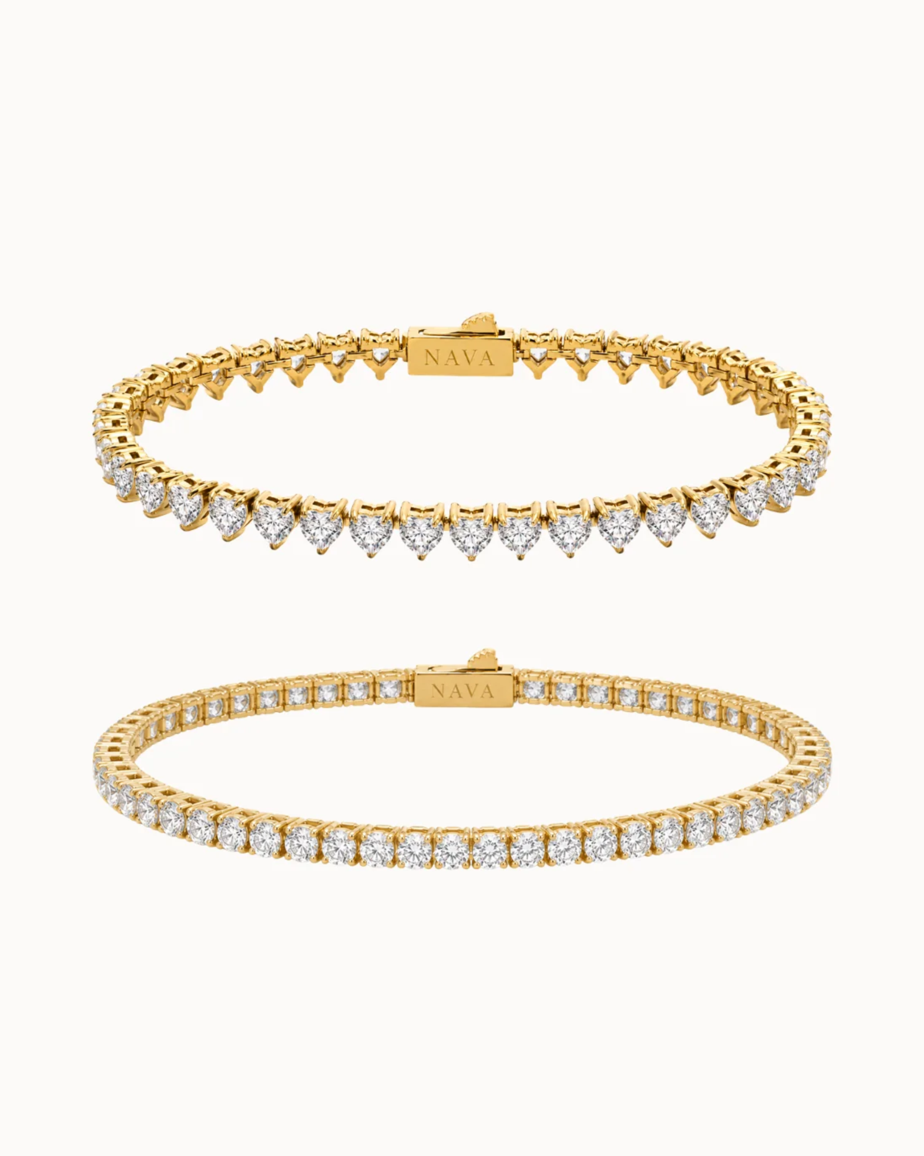 Lova & Oraya Tennis Gift Set i forgyldt rustfrit stål – to tennisarmbånd