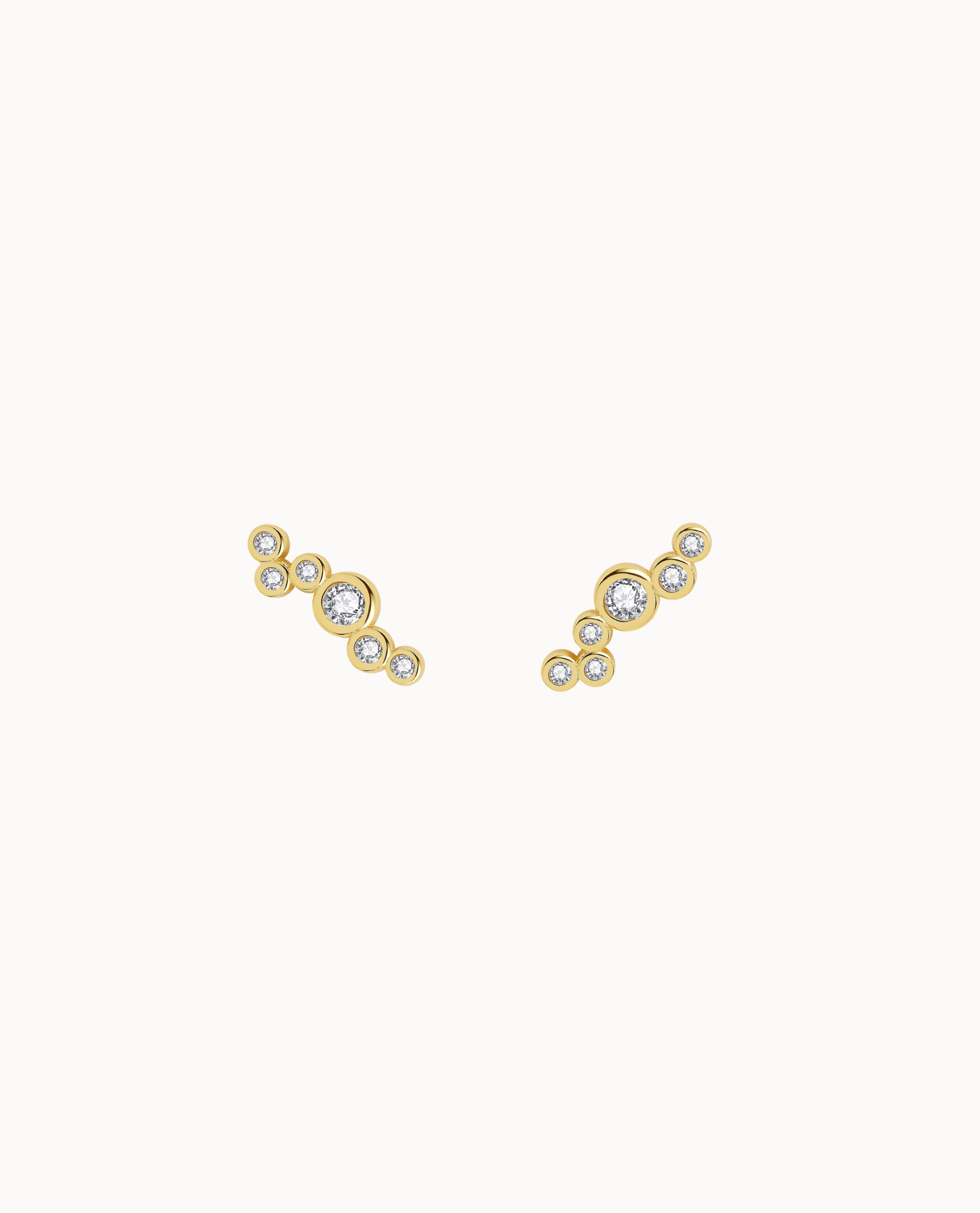 Halley Petite Studs i 18K forgyldt sterlingsølv med mange kubiske zirkoner