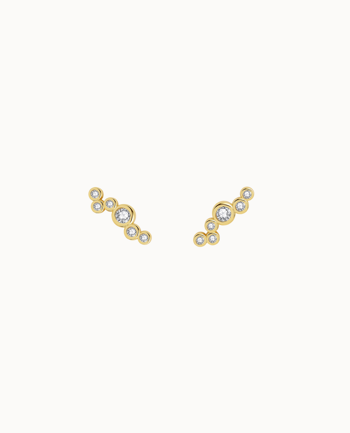 Halley Petite Studs i 18K forgyldt sterlingsølv med mange kubiske zirkoner
