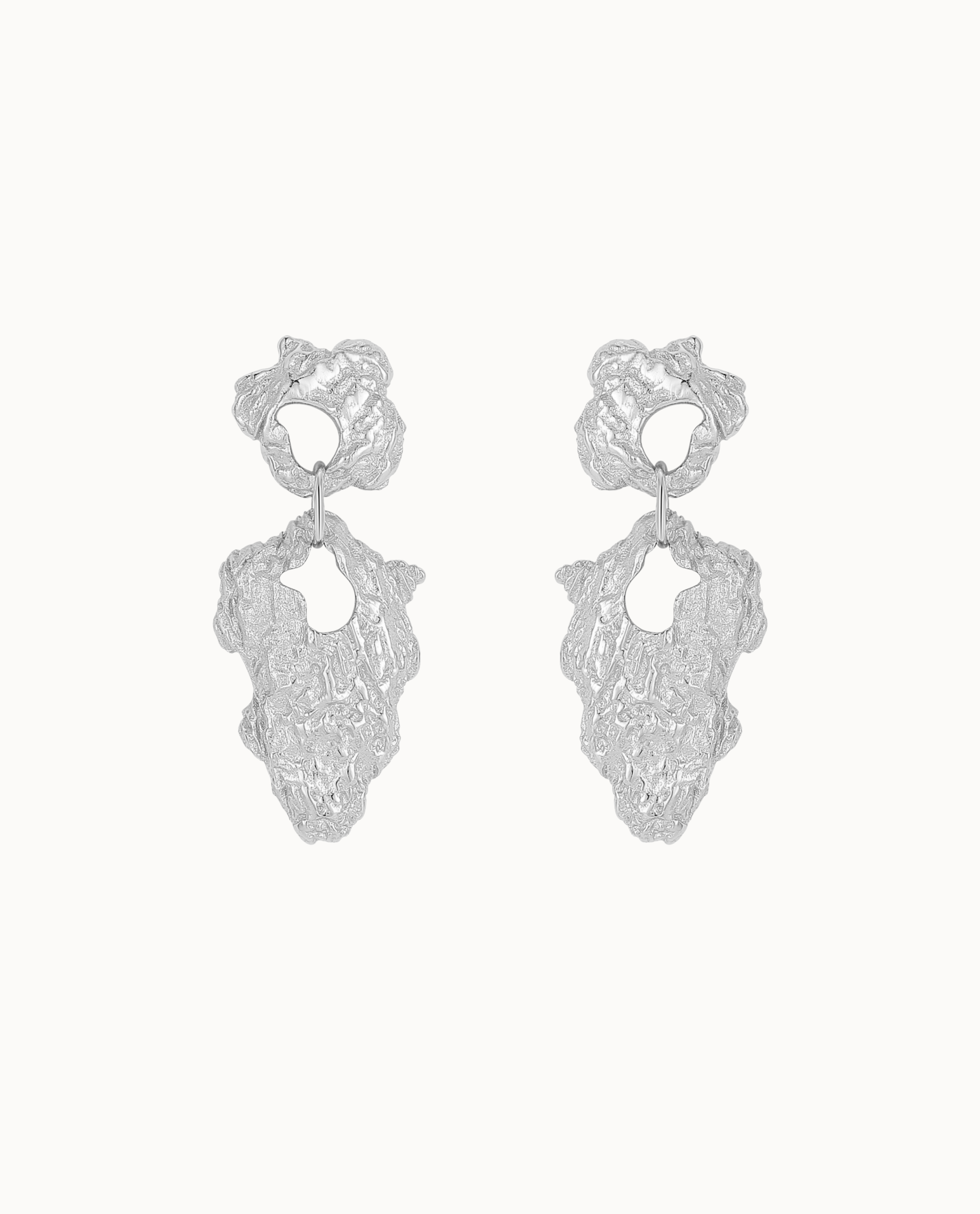 India Earrings i 925 sterlingsølv – større øreringe med organisk udtryk