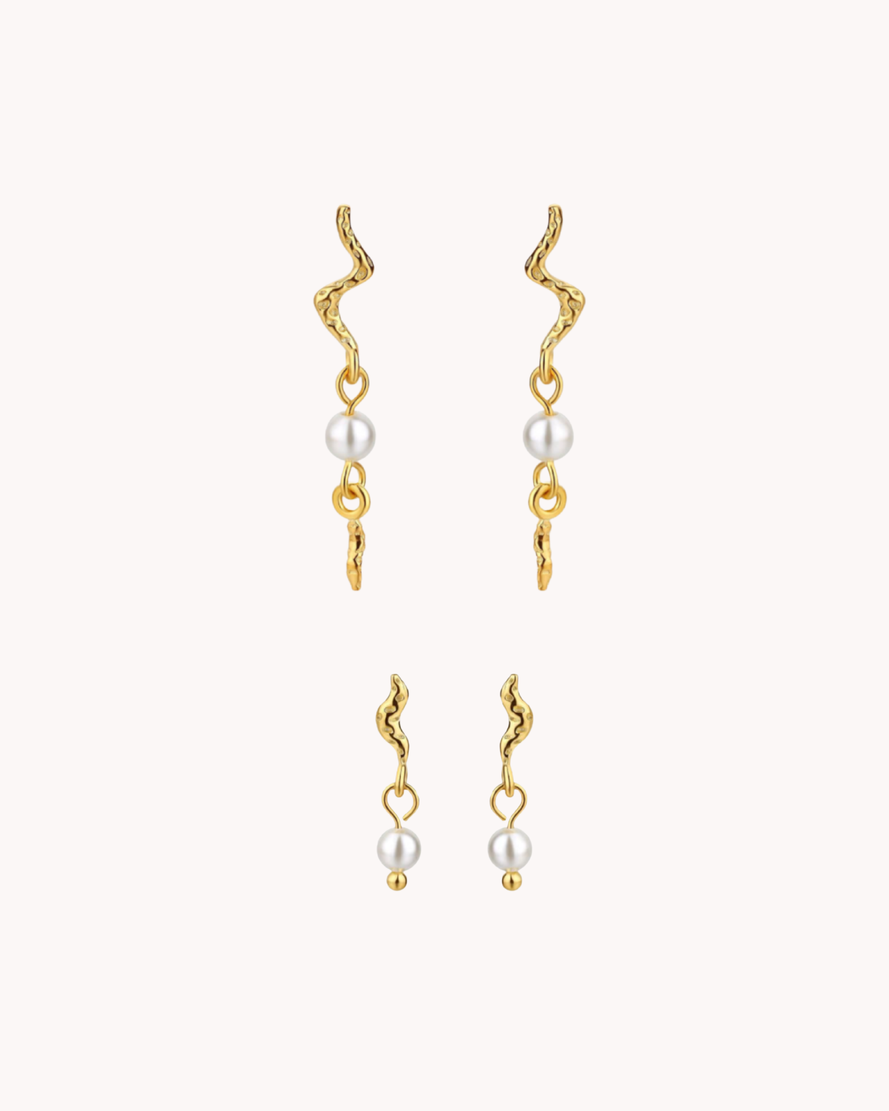 Kai & Aquarius Gift Set med øreringe i 18K forgyldt sterlingsølv med perlemorsperler
