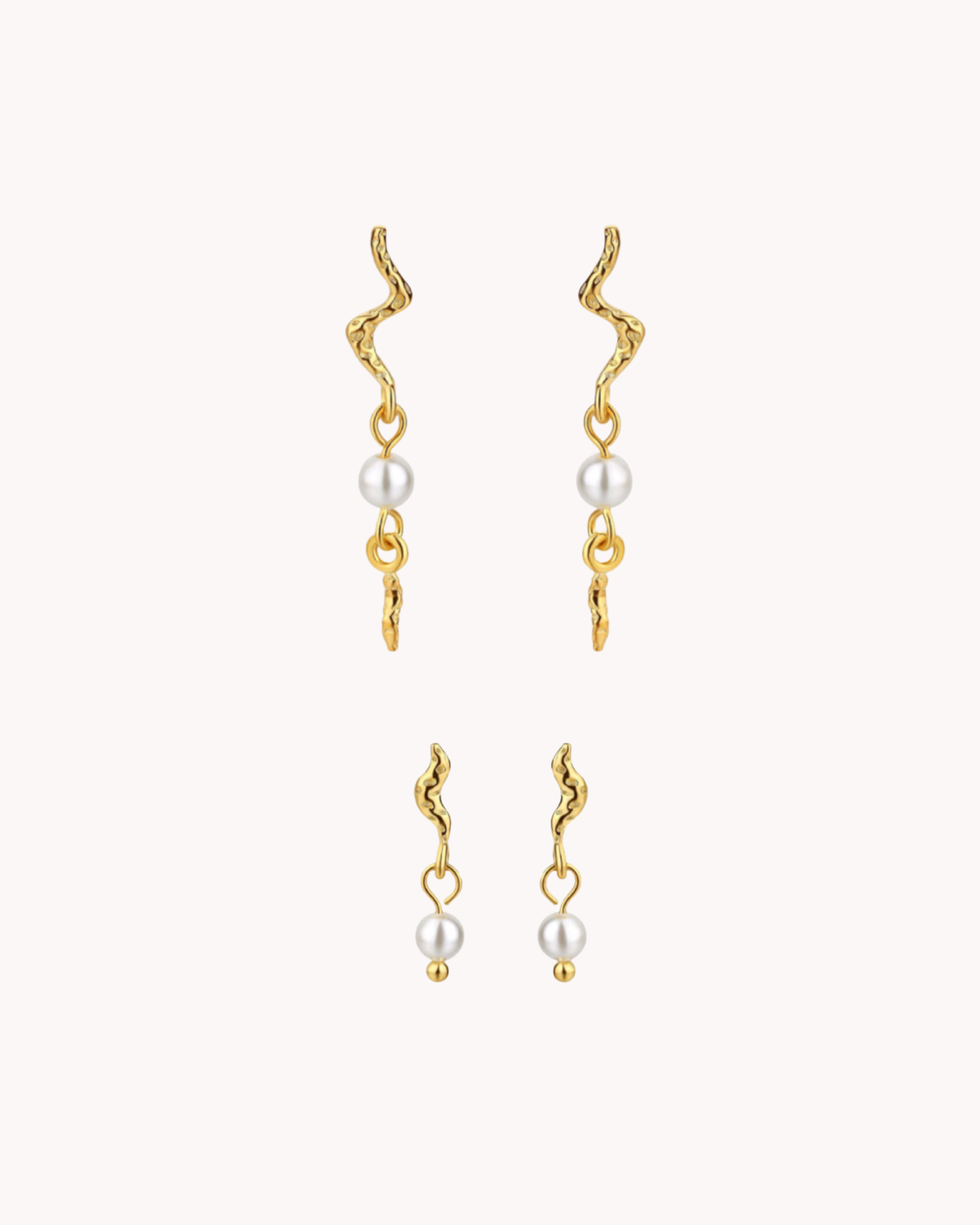 Kai & Aquarius Gift Set mit Ohrringen aus 18K vergoldetem 925er Sterlingsilber mit Perlmuttperlen