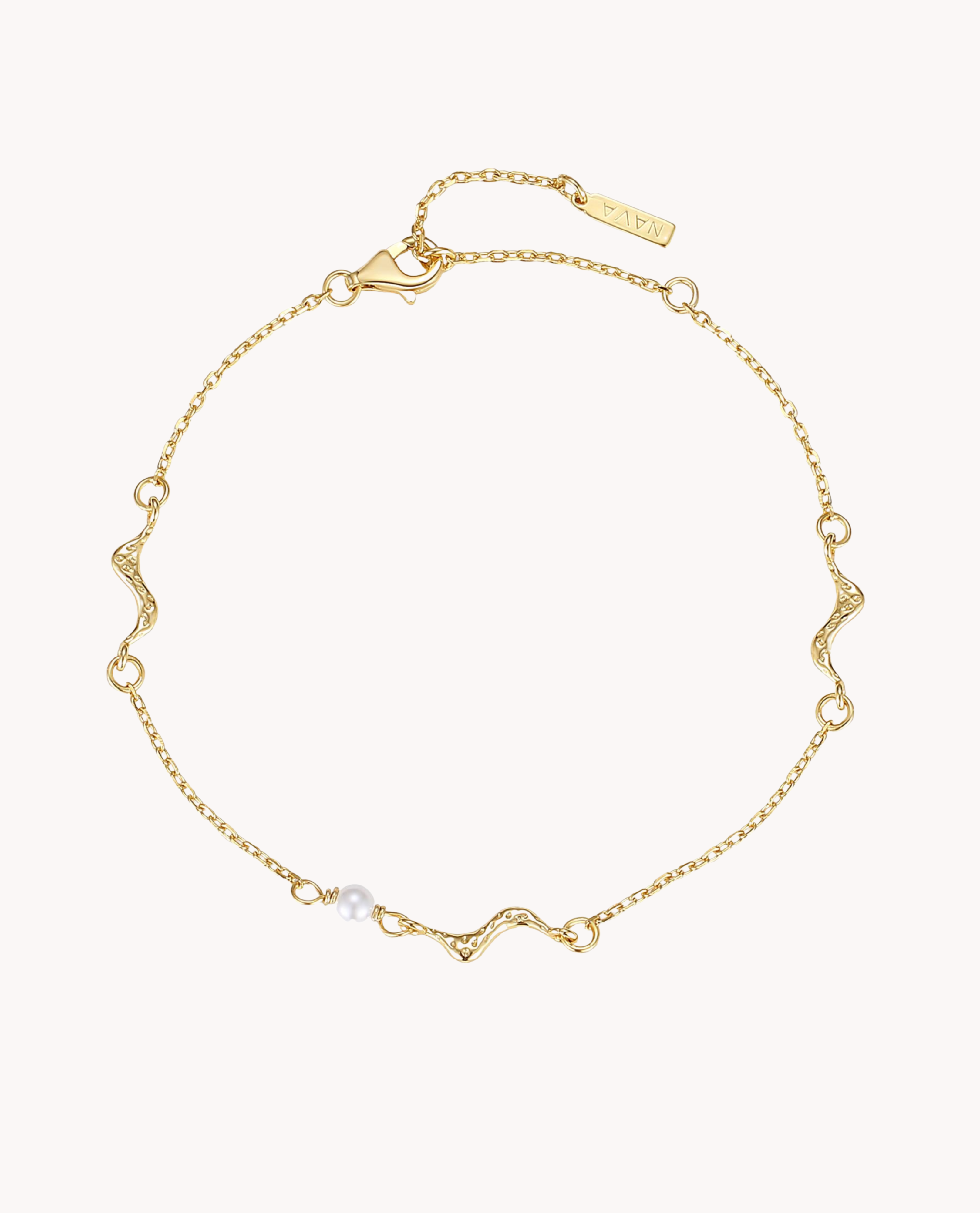 Kaito Bracelet i 18K forgyldt sterlingsølv med lille perlemorsperle