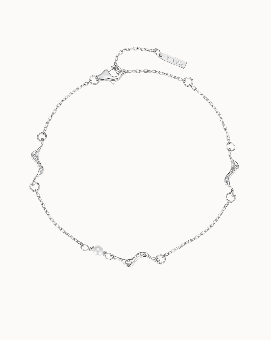 Kaito Bracelet i 925 sterlingsølv med én fin perlemorsperle