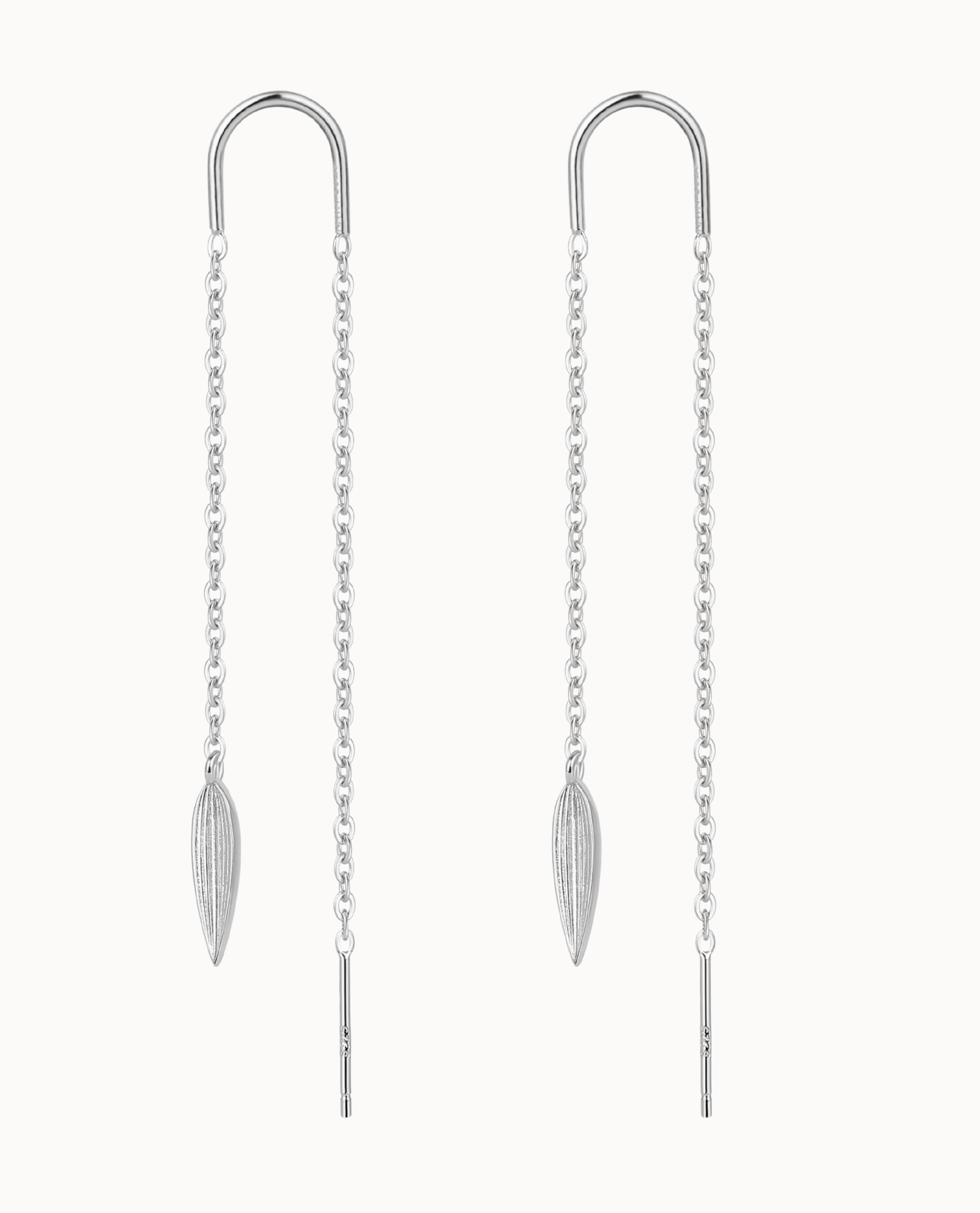 Leizu Earrings i 925 sterlingsilver – stiftörhängen med bambublad som hänge