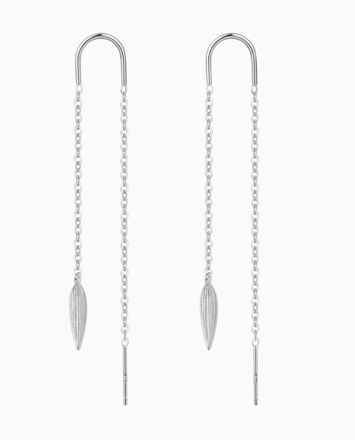 Leizu Earrings aus 925er Sterlingsilber – Ohrstecker mit Bambusblatt-Anhänger