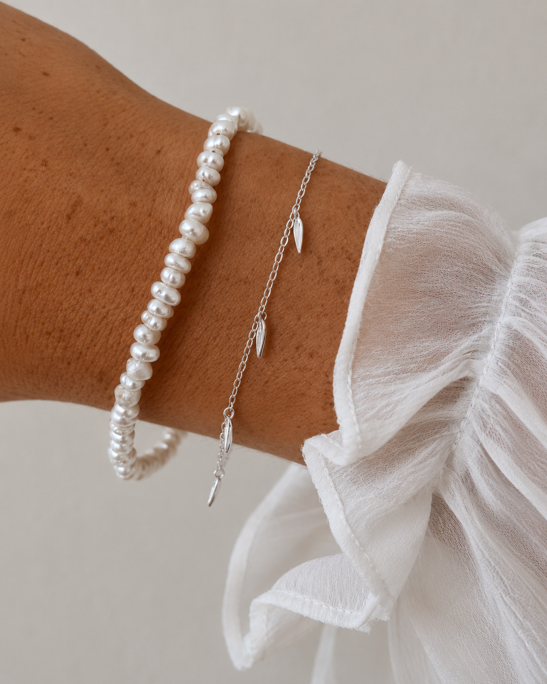 Lihua armbånd i sterlingsølv, justerbart med fine bambusblade