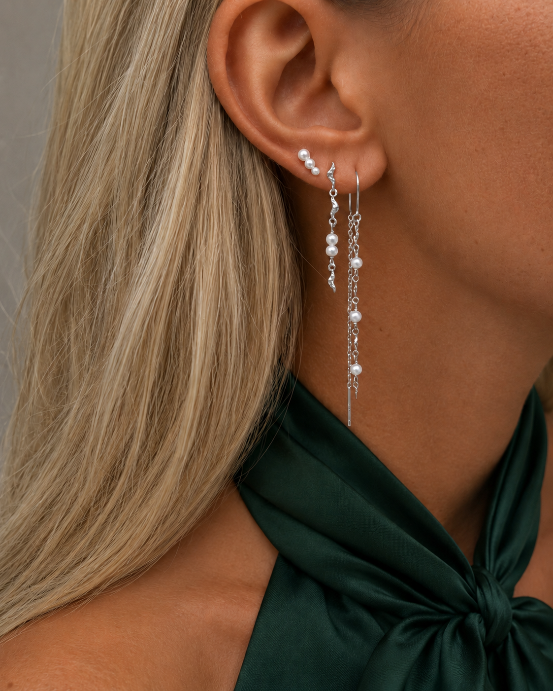 Mara og Blaine Earrings i 925 sterlingsølv stylet sammen