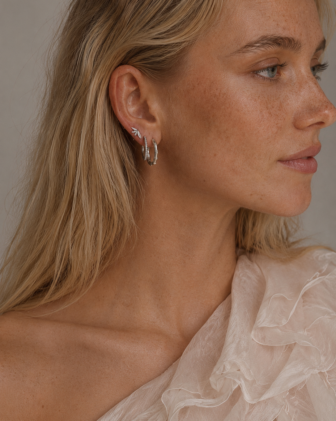 Mei en Bao creolen van 925 sterling zilver uit de Bamboo collectie