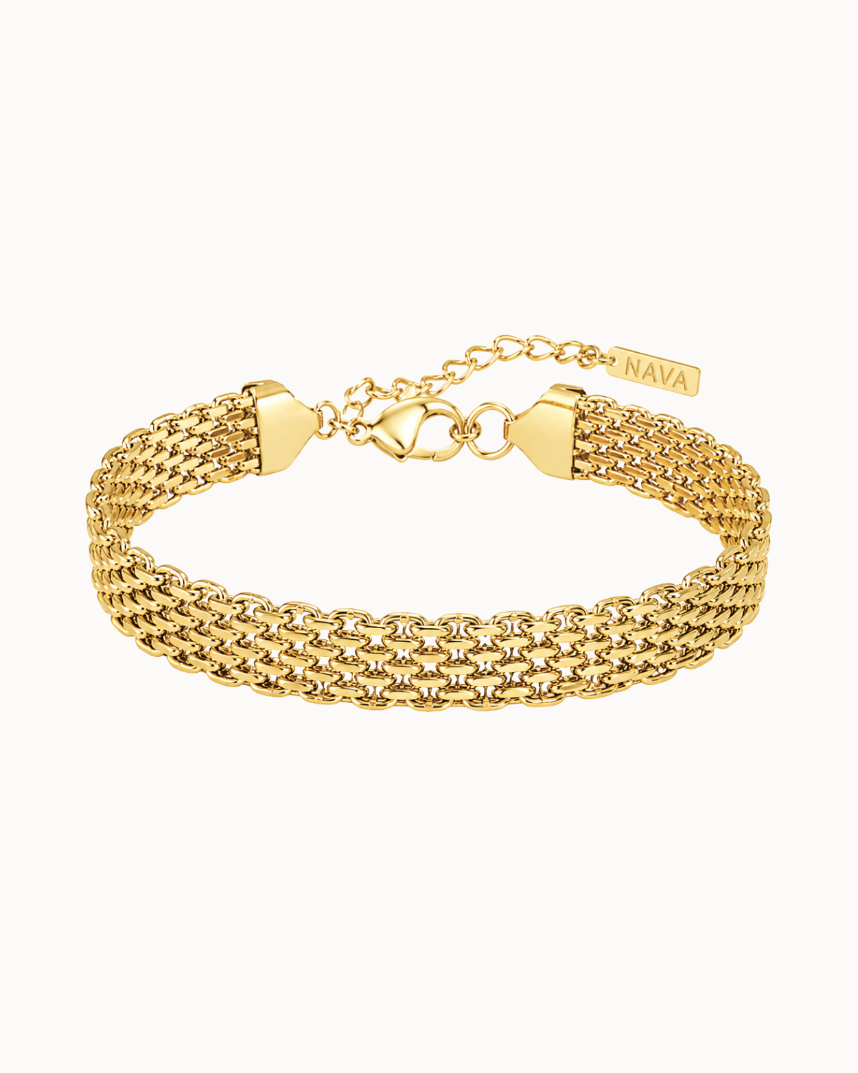 Mesh Bracelet – braided bracelet in 14K gold-plated, waterproof stainless steel