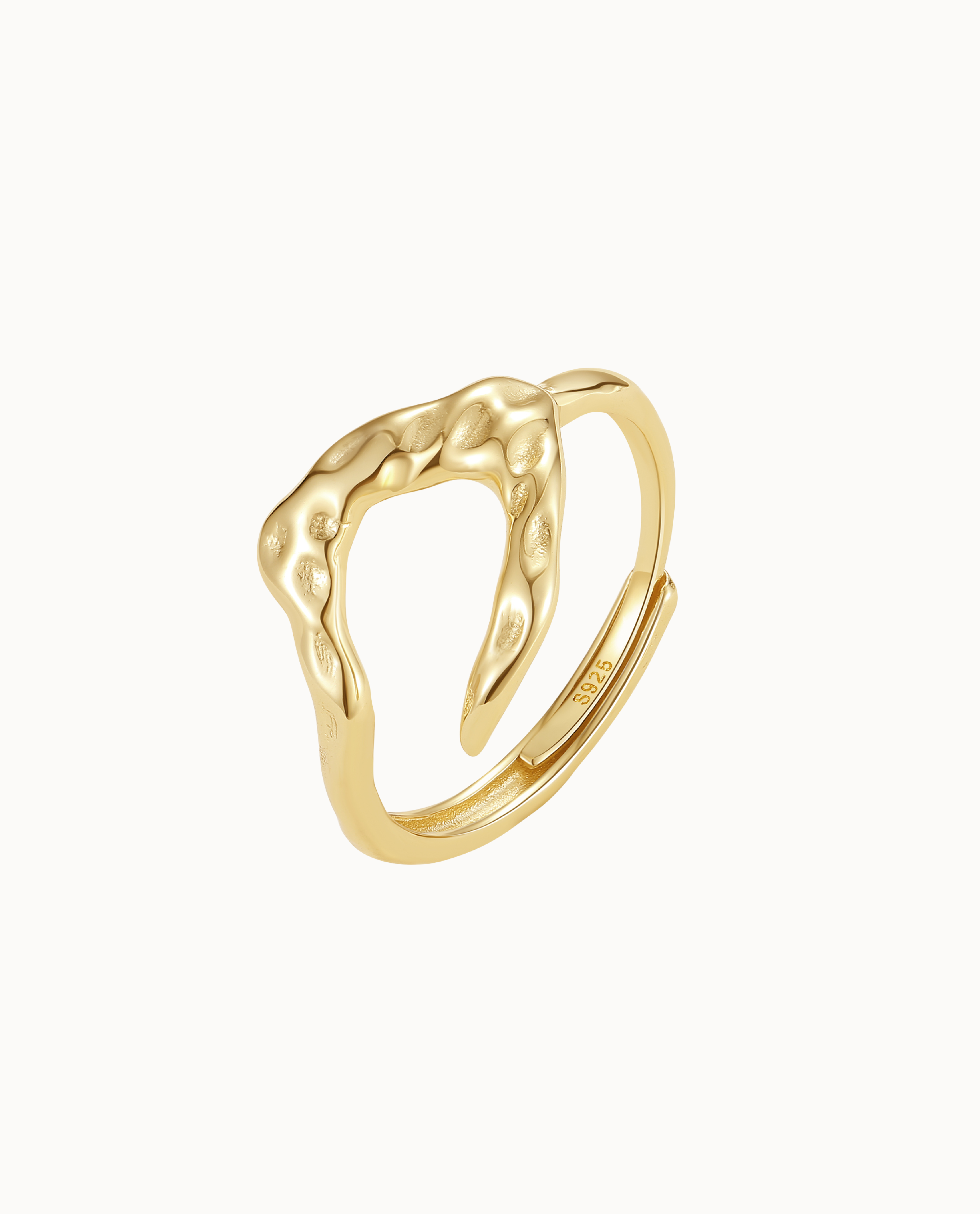 Forgyldt Muriel ring med åben, flydende form