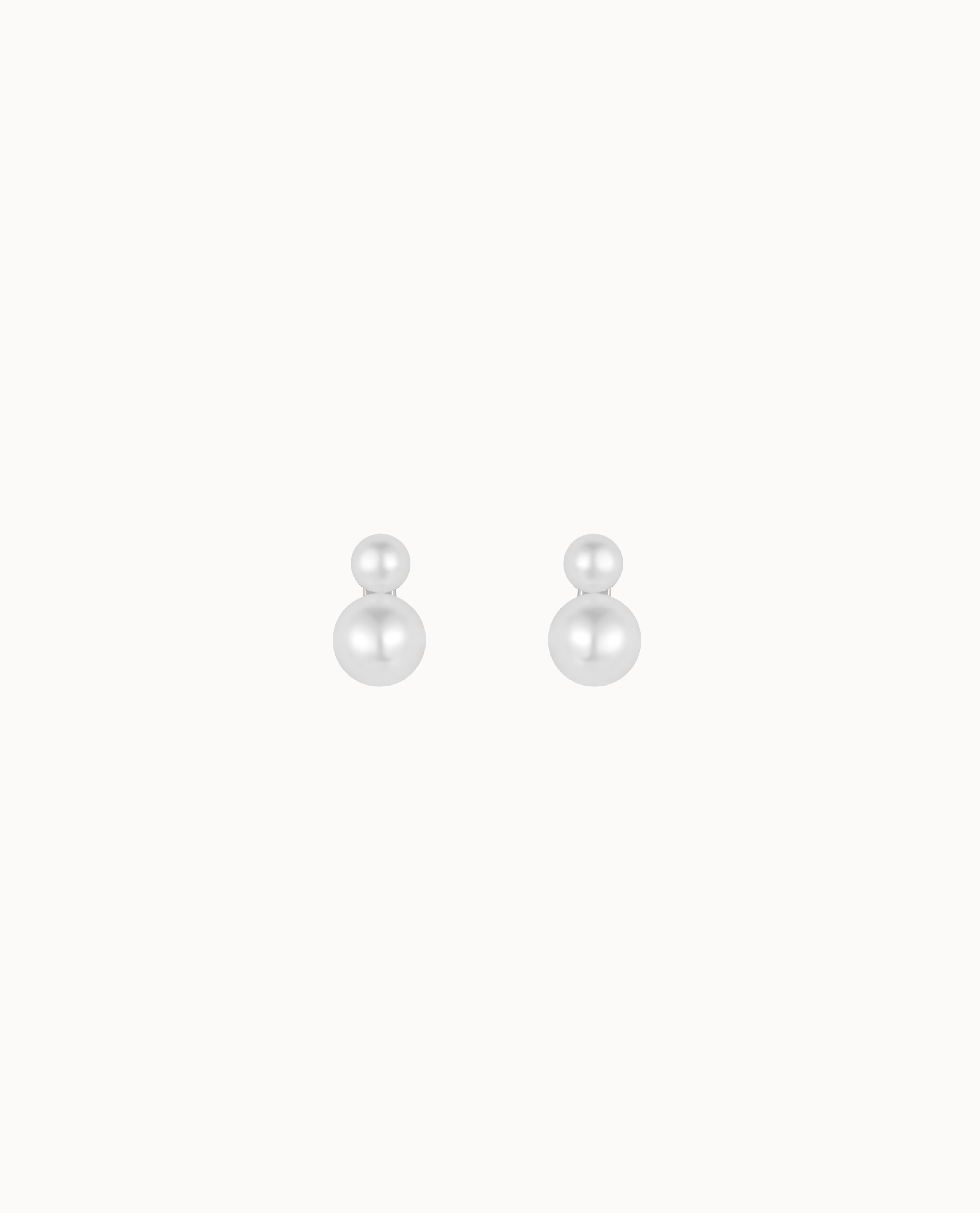 Nahla Petite Studs in 925 sterling silver with two small pearls in different sizes