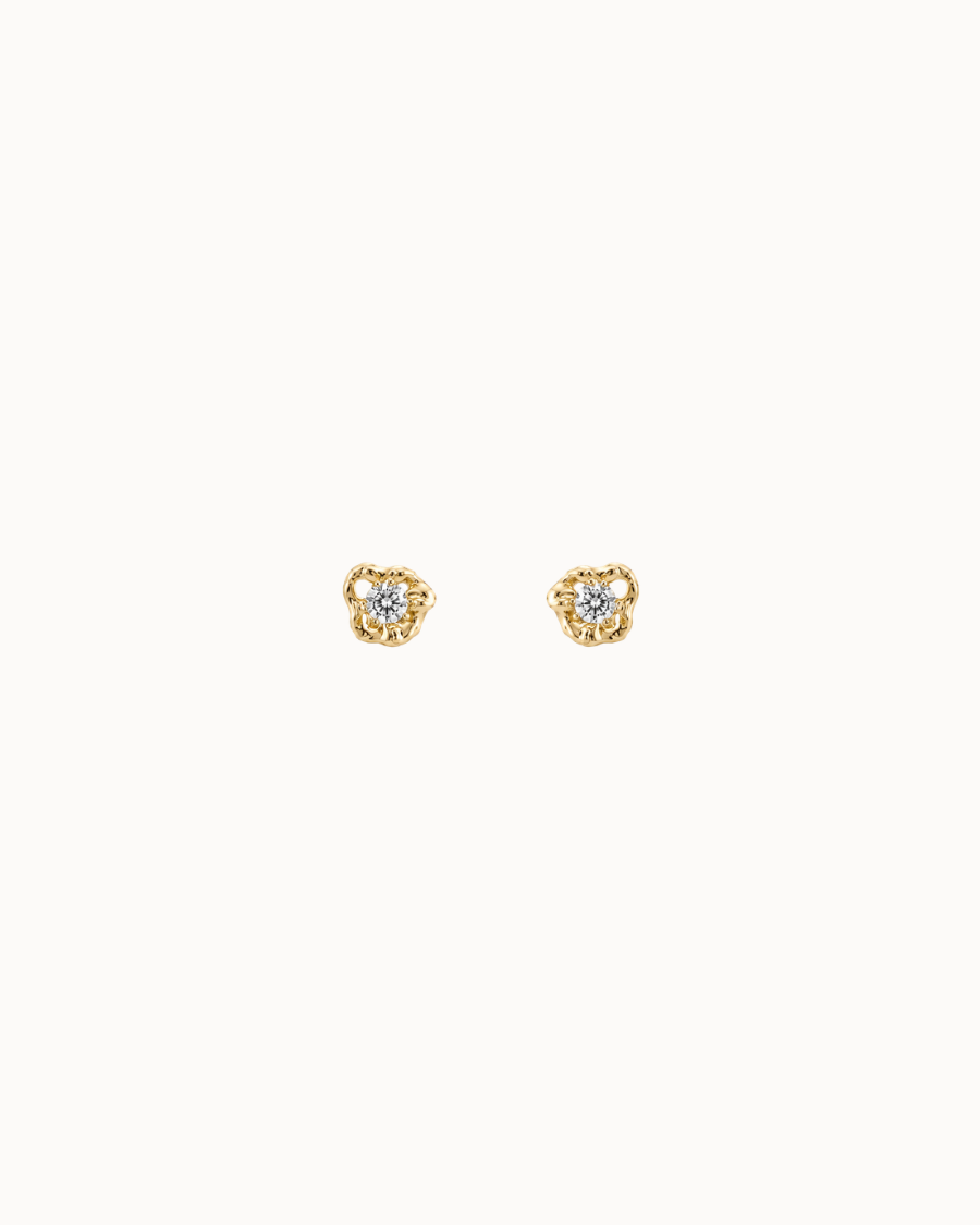 Naiad Diamond studs in solid 14K gold with 0.04 ct lab-grown diamond