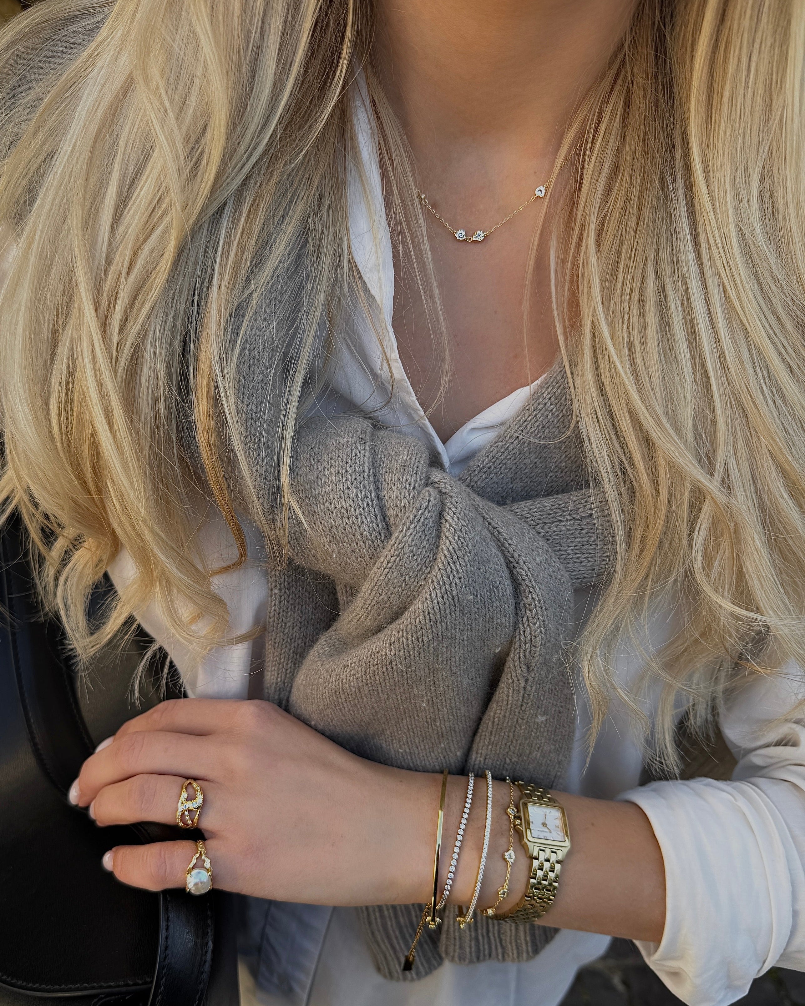 Nalaya bracelet and Solara necklace in 18K gold-plated sterling silver