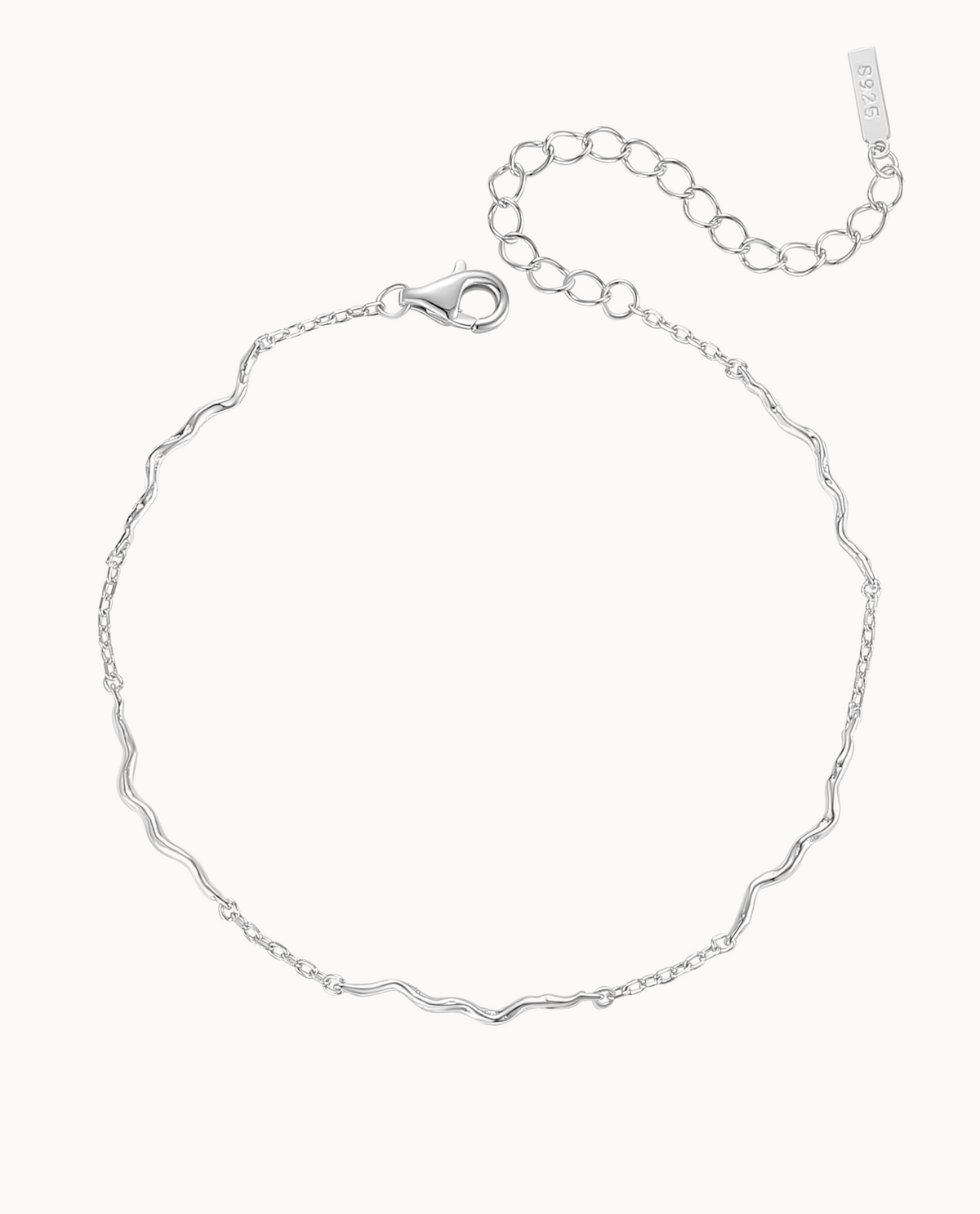 Nerina bracelet in 925 sterling silver with fine wavy links