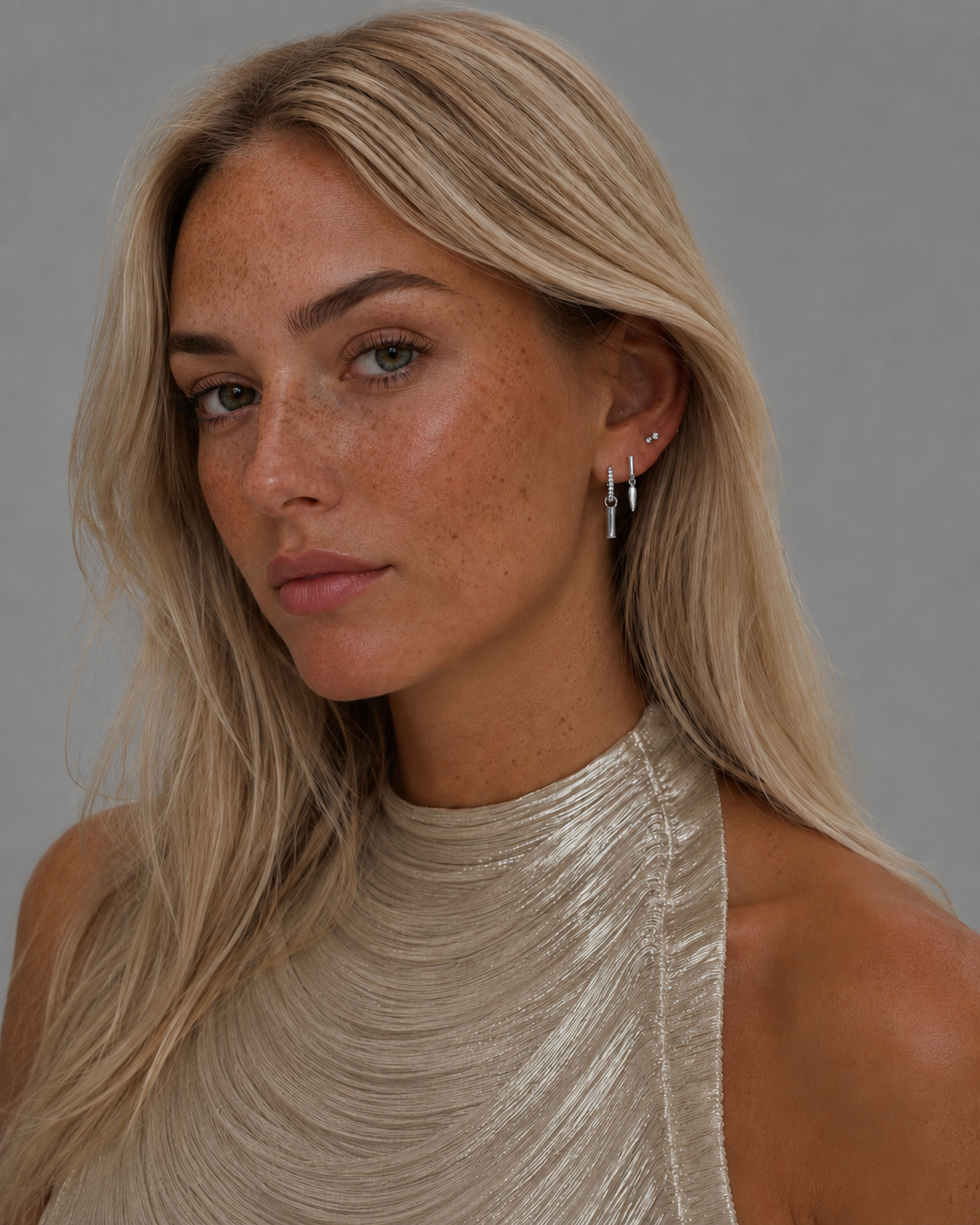 Nuo and Hai earrings in sterling silver from the Bamboo Collection