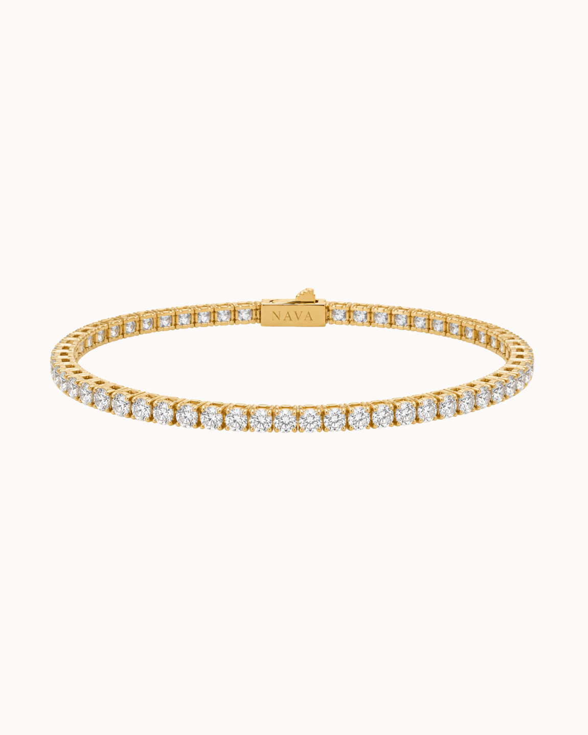 Oraya tennisarmbånd 3 mm i vandfast 18K forgyldt rustfrit stål med kubiske zirkoner