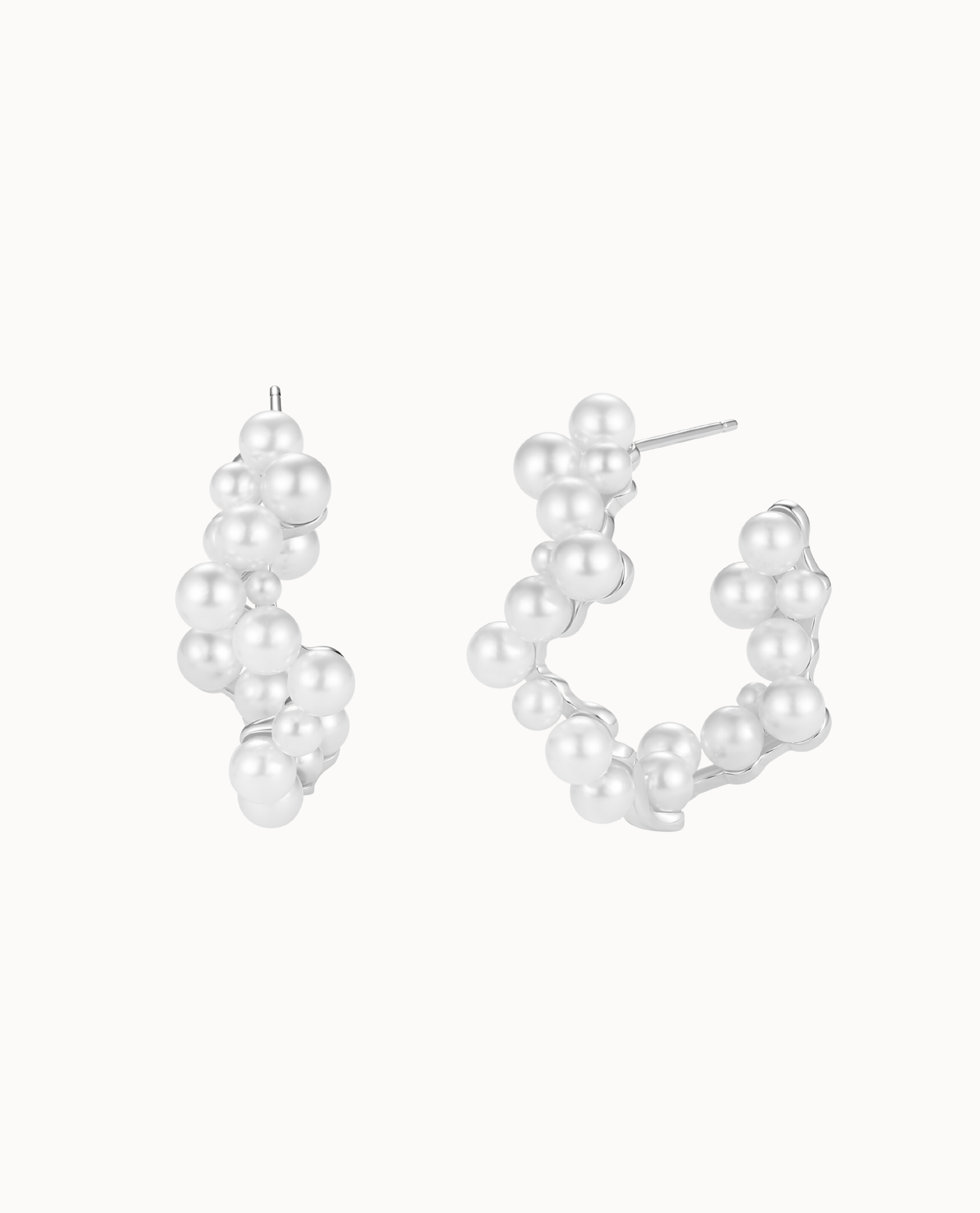 Payada Earrings i 925 sterlingsilver – creoler med pärlklase