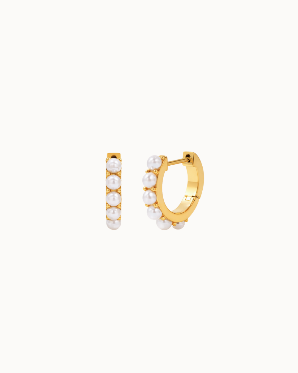 Penina Earrings in 18K verguld, waterbestendig staal met witte parels, 1,1 cm