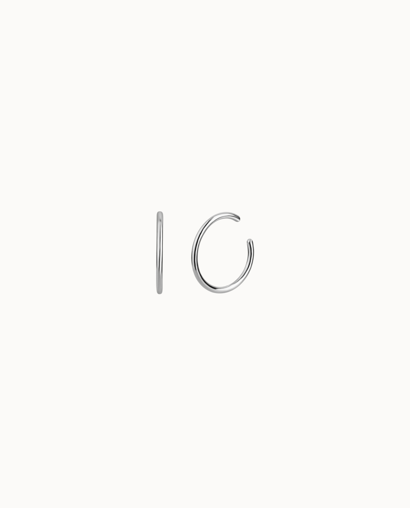 Petite Hoops earrings in 925 sterling silver – small classic hoops without clasp