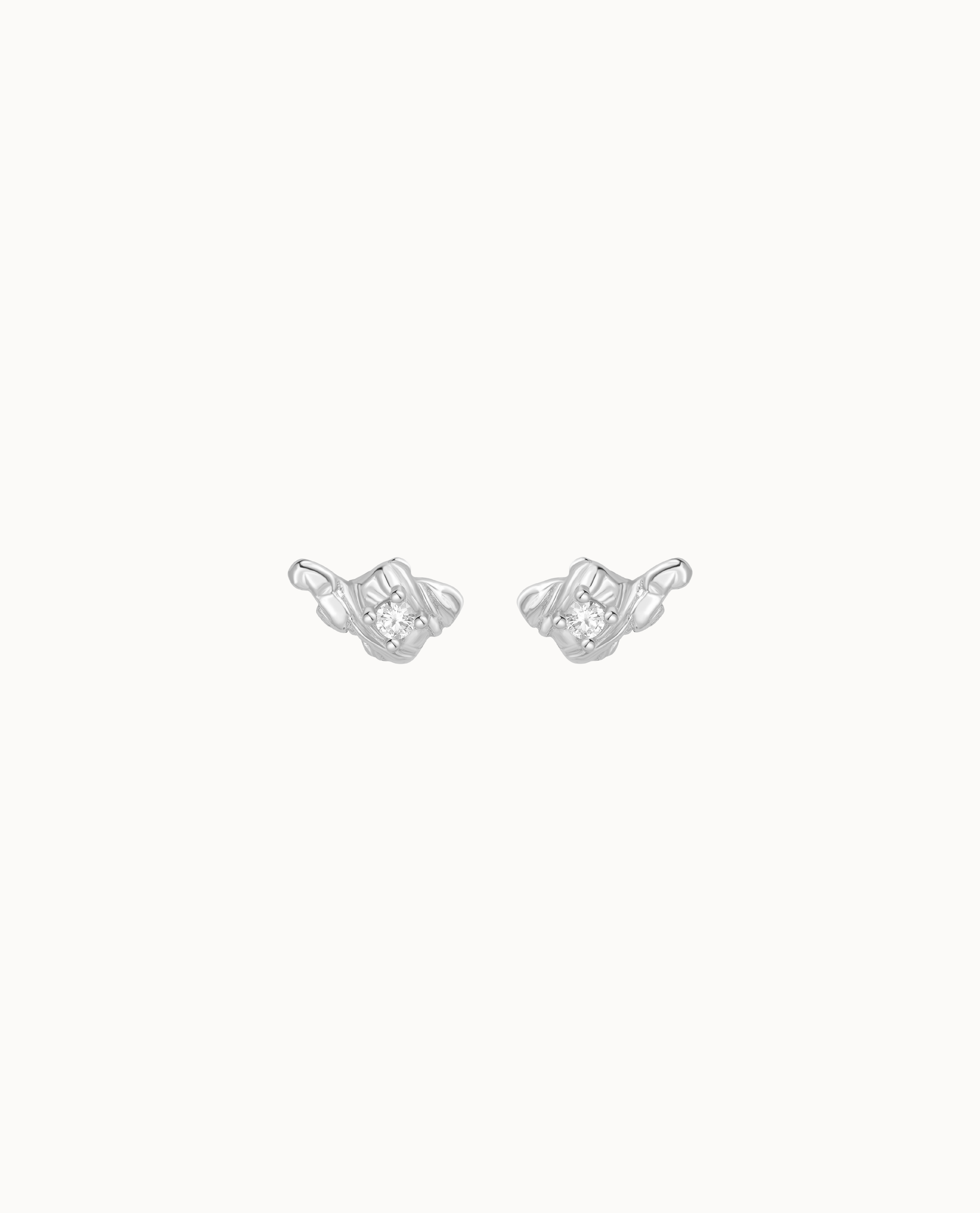 Rain Petite Studs aus 925er Sterlingsilber mit strahlendem Zirkon in der Mitte