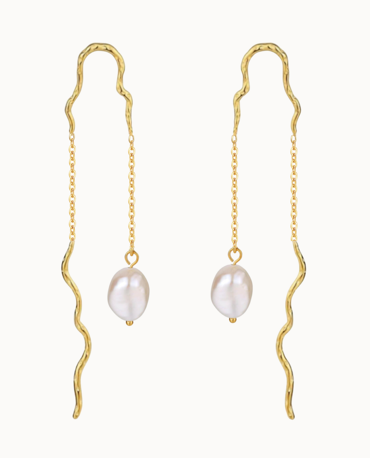 Raja Earrings Ear Threader aus 18K vergoldetem Sterlingsilber mit Süßwasserperle