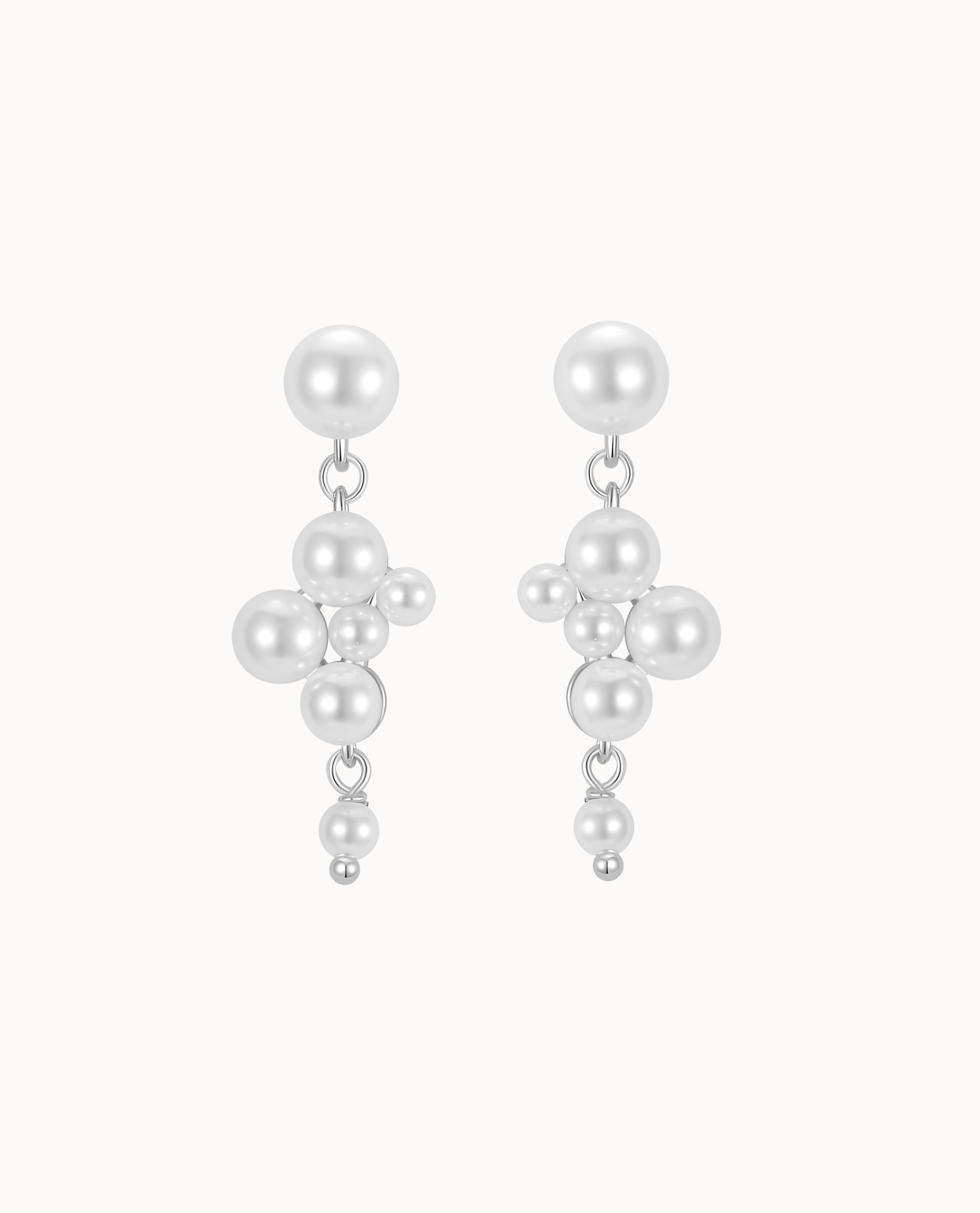 Sabella oorbellen in 925 sterling zilver met parelclusters