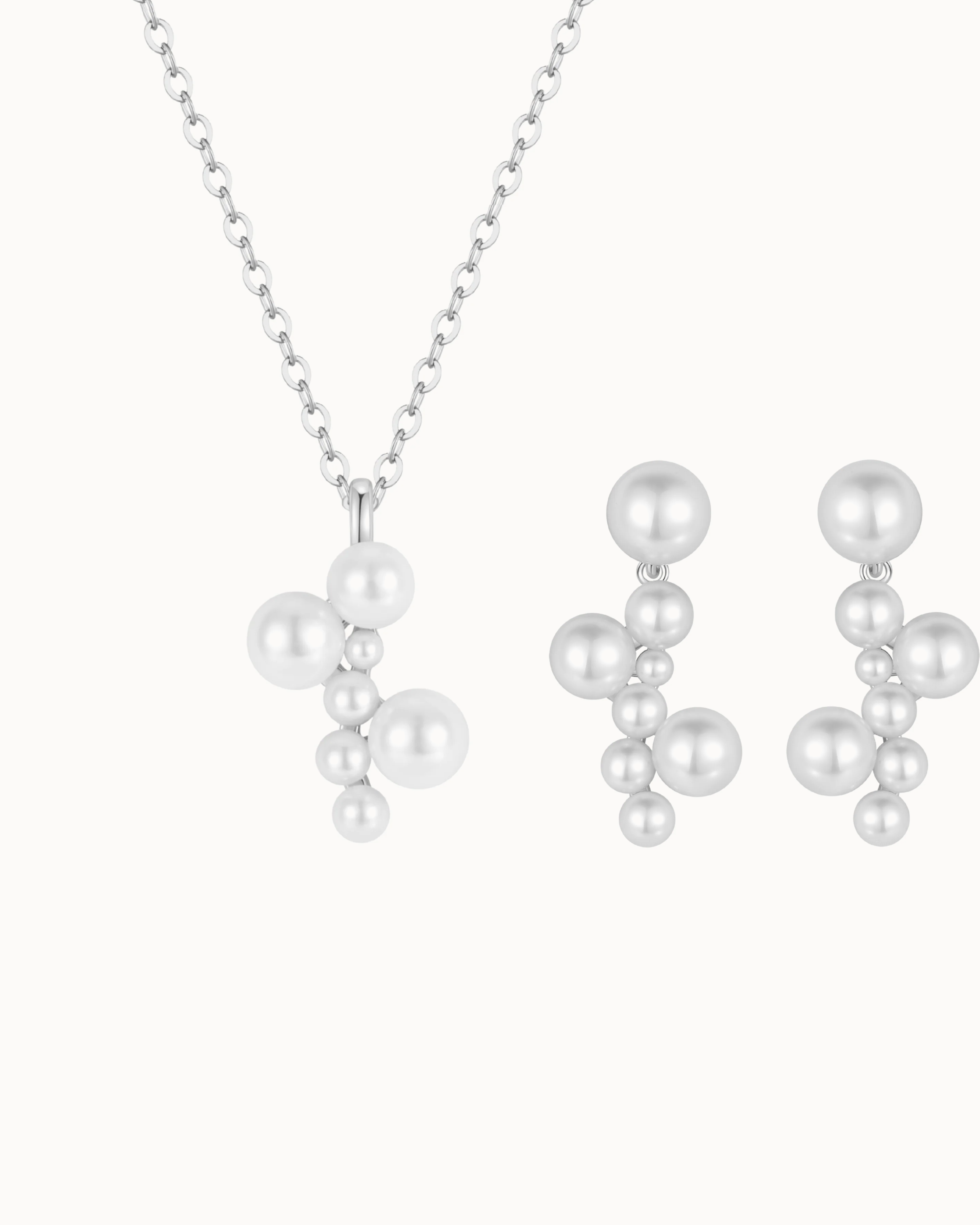Coro & Mehuli Gift Set i sølv – halskæde og øreringe