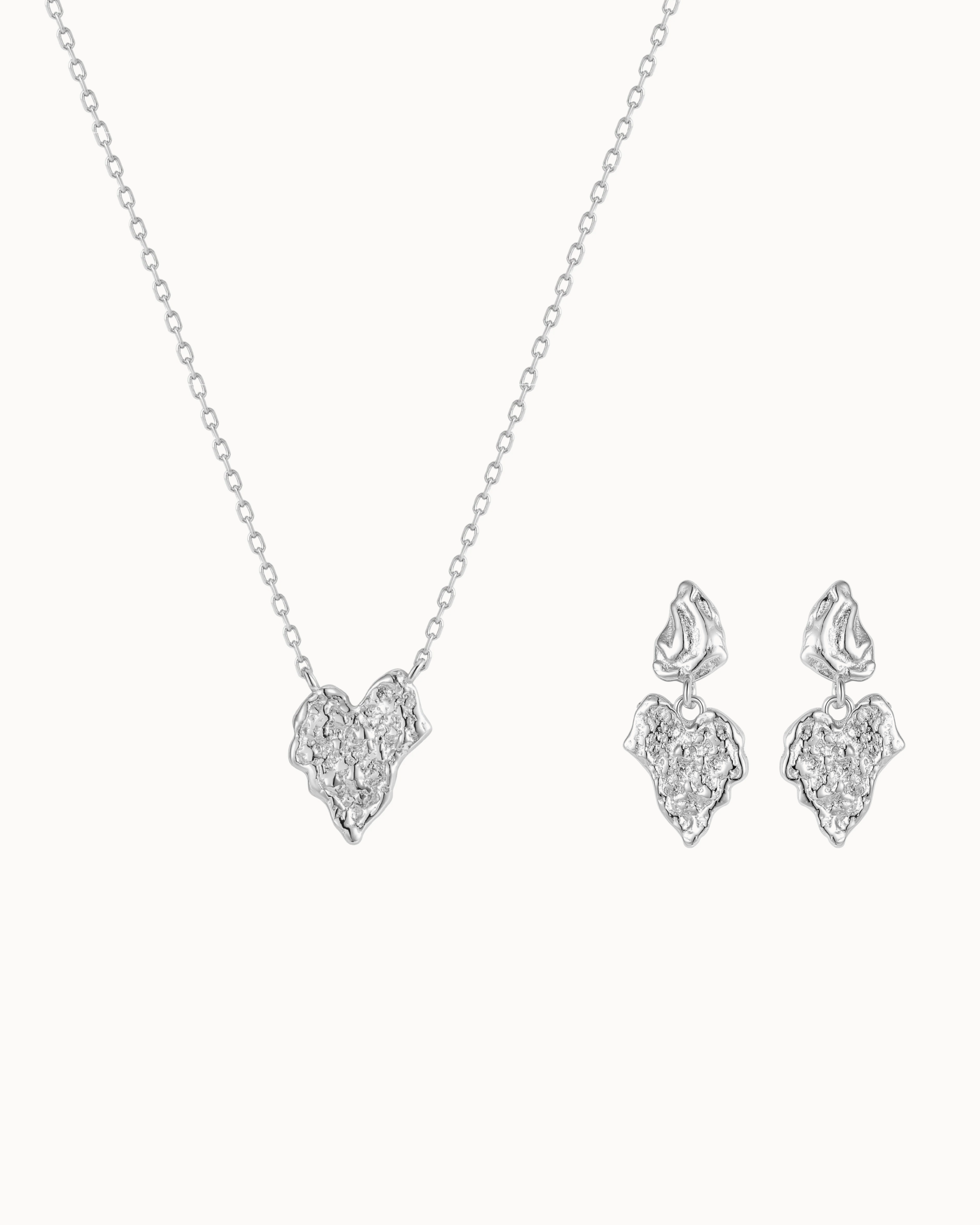 Palila & Isla Gift Set i sølv – halskæde og øreringe