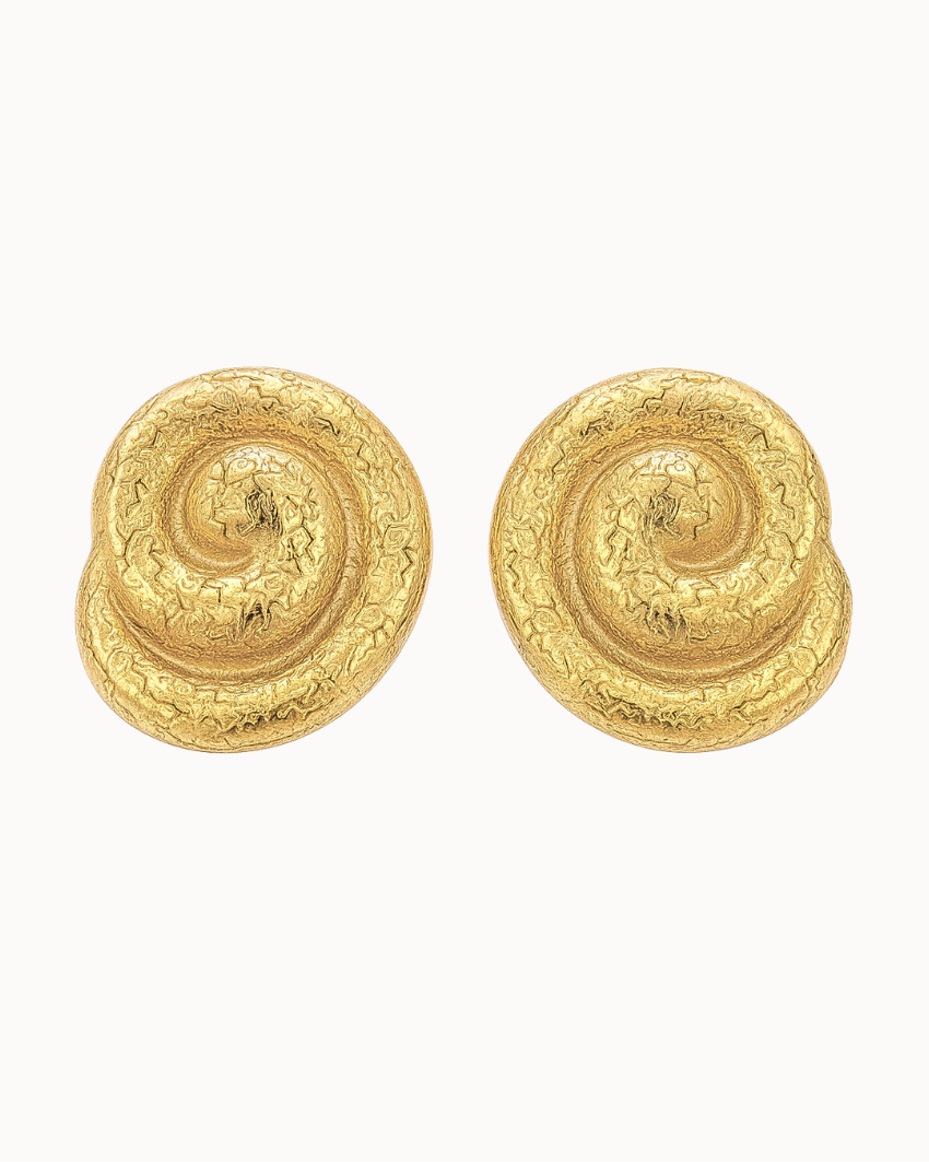 Swirl Ohrringe aus 14K vergoldetem Edelstahl mit markantem Spiraldesign