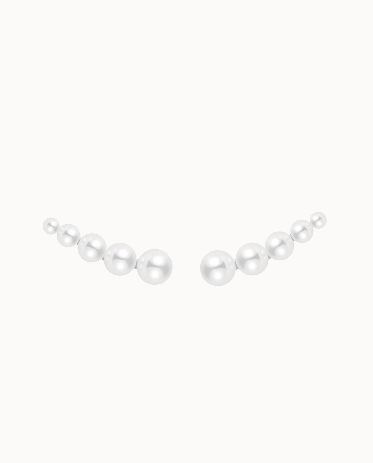 Varuna Ear Climber in 925 sterling silver filled with small pearls