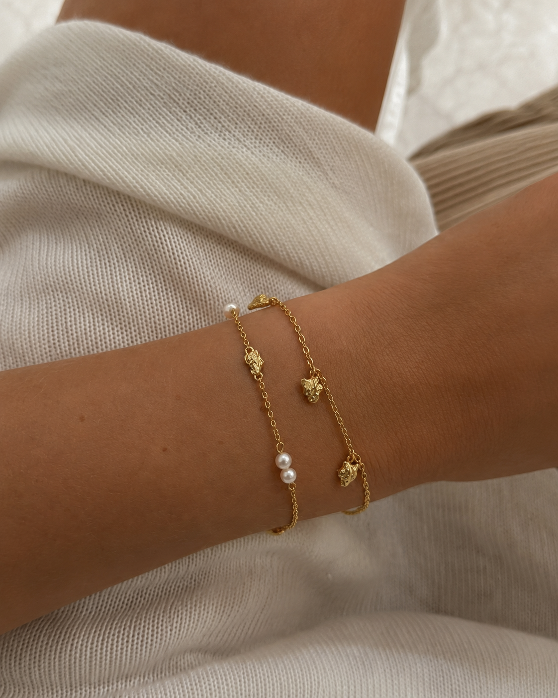 Zeru Armband aus 18K vergoldetem 925er Sterlingsilber mit Süßwasserperlen